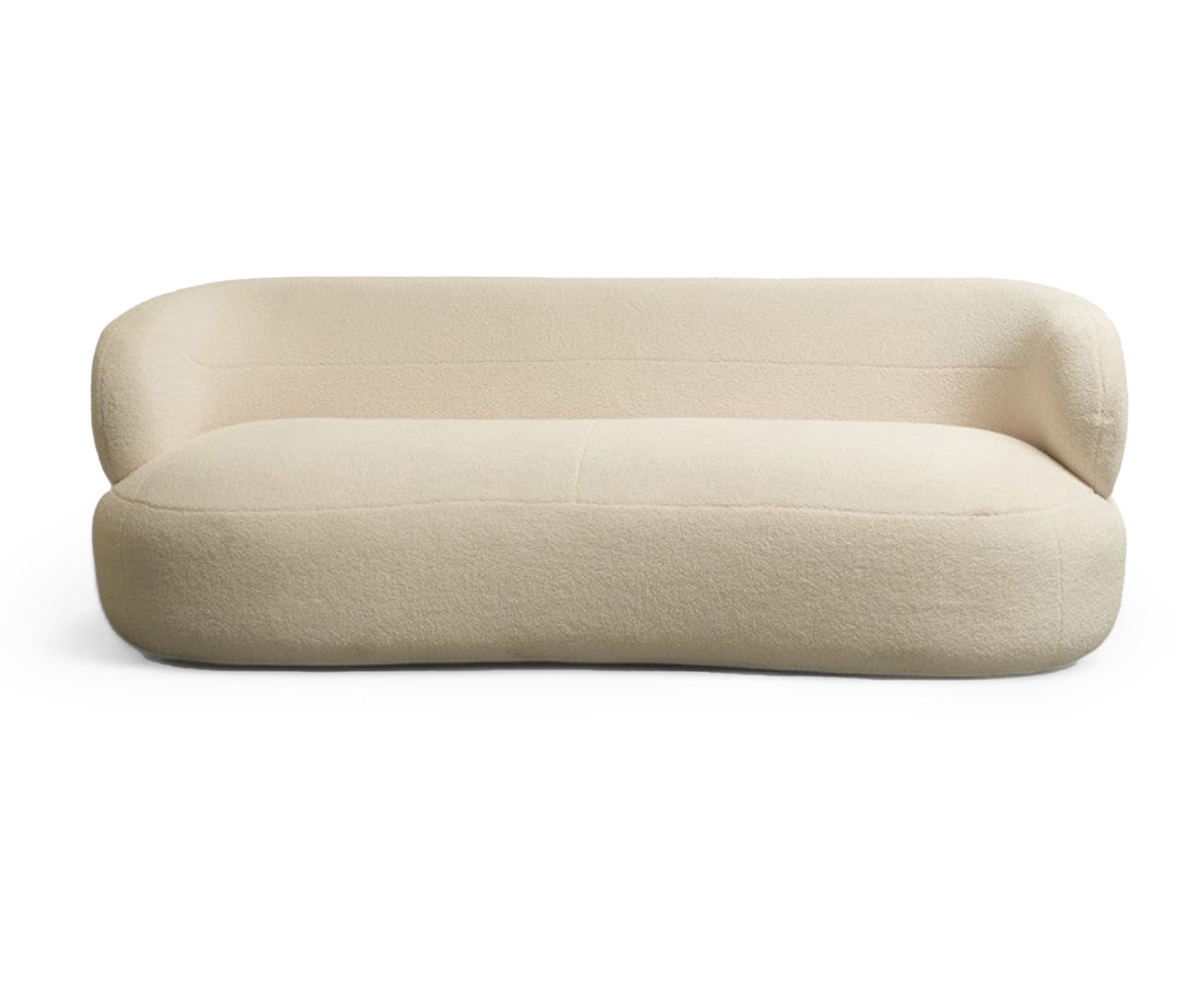 Crest Charm Curved Bouclé Sofa