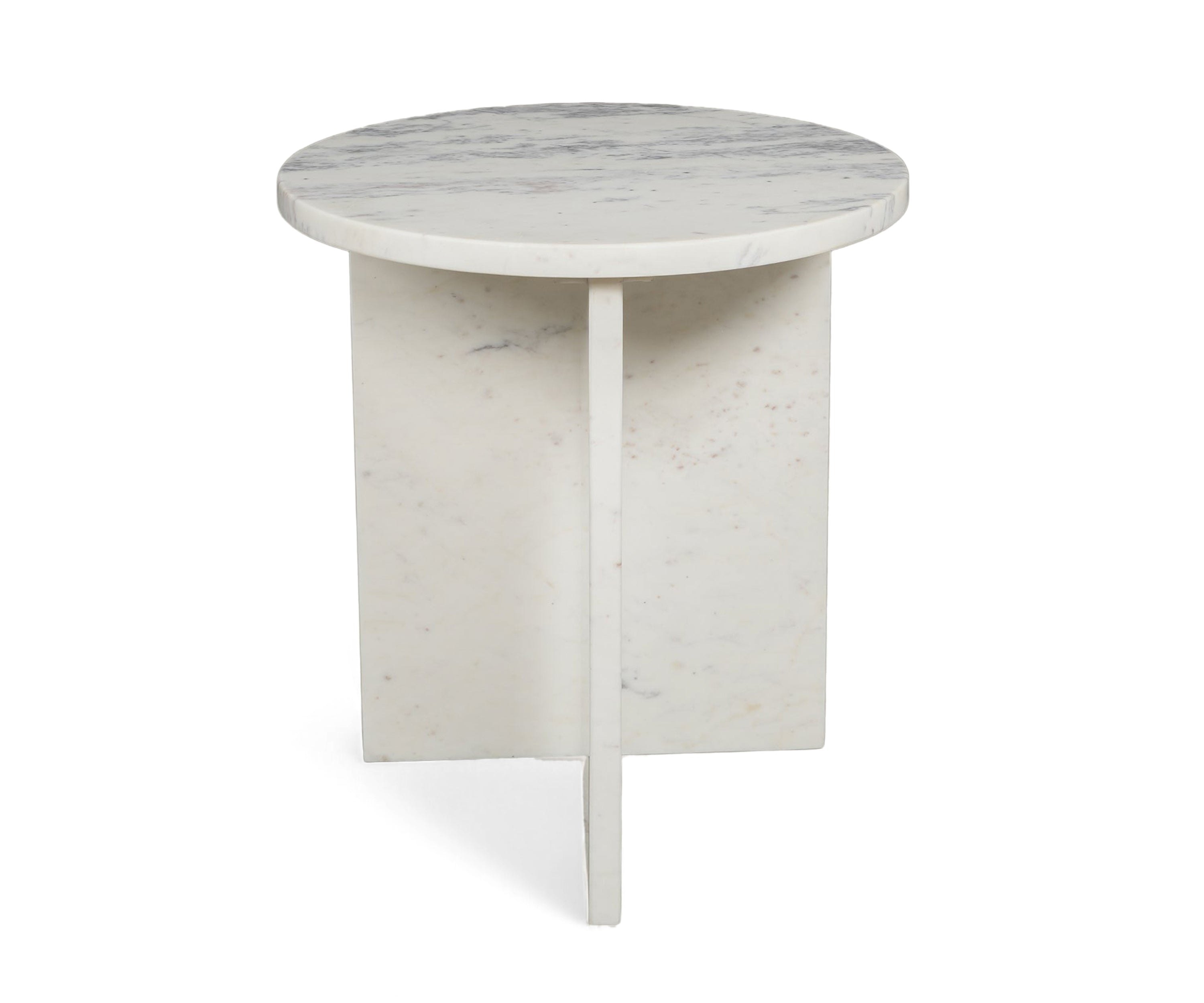 Minimalist White Marble Accent Table