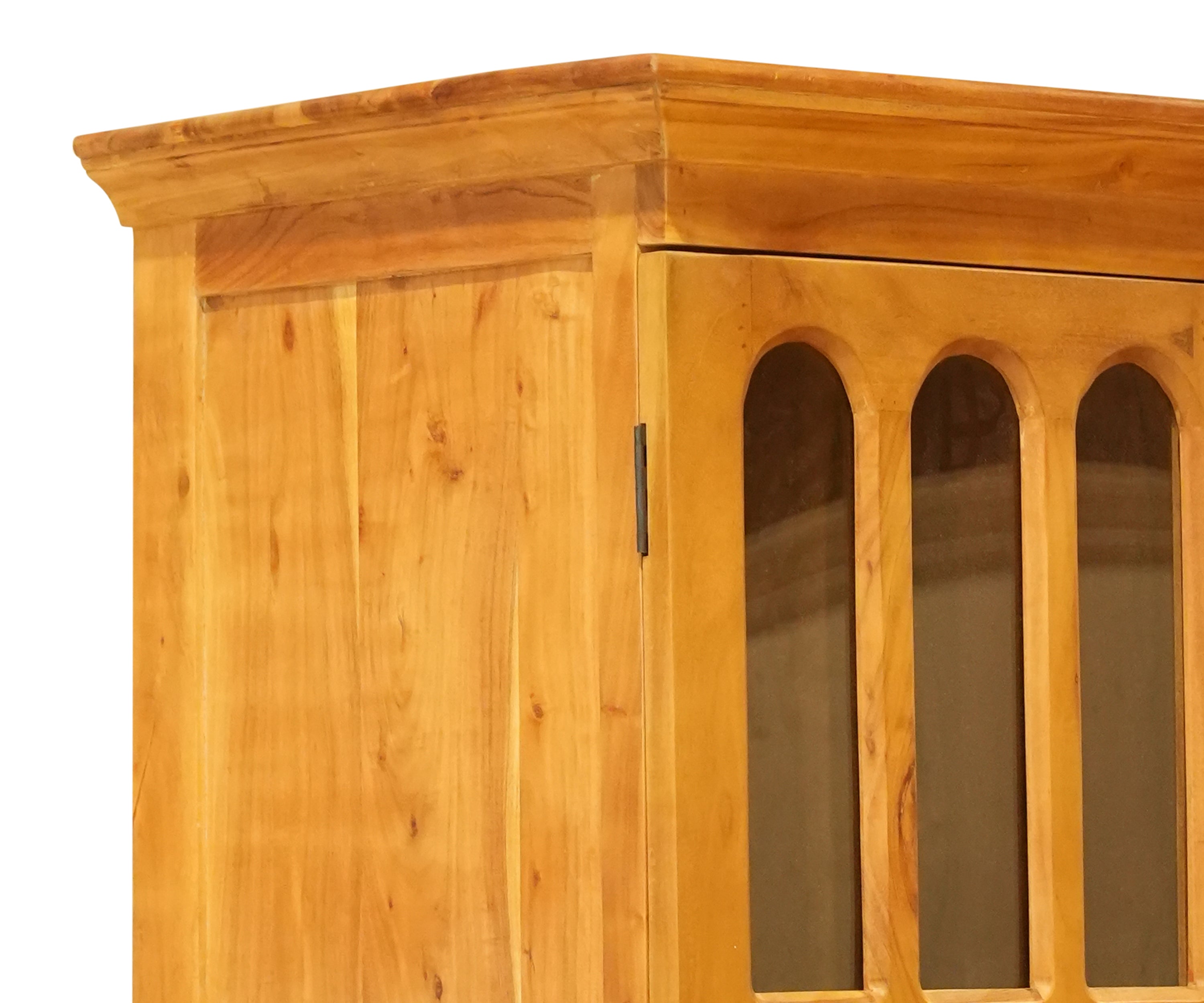 French Country Natural Brown Wood Cabinet