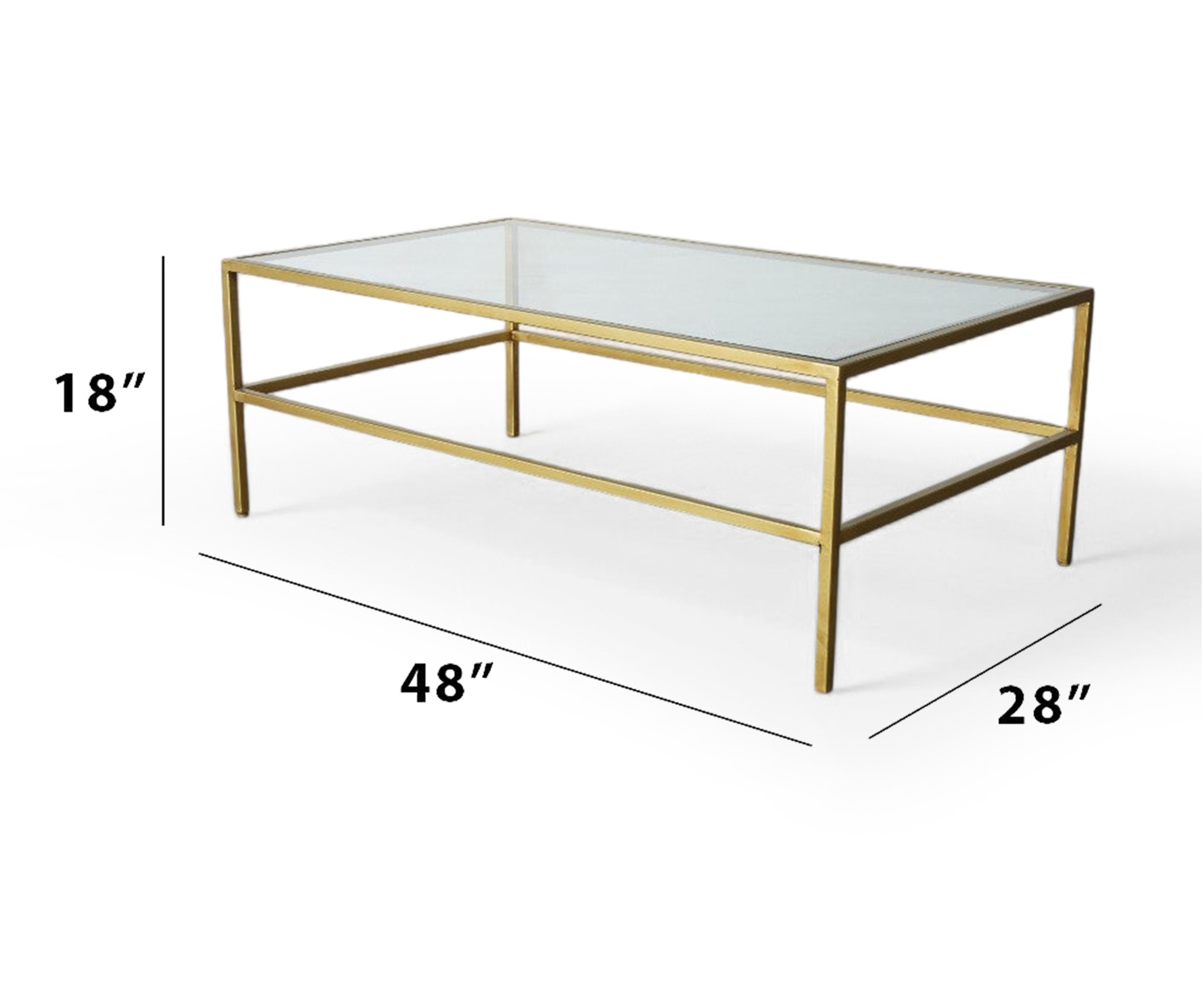 Metal With Glass Coffee Table