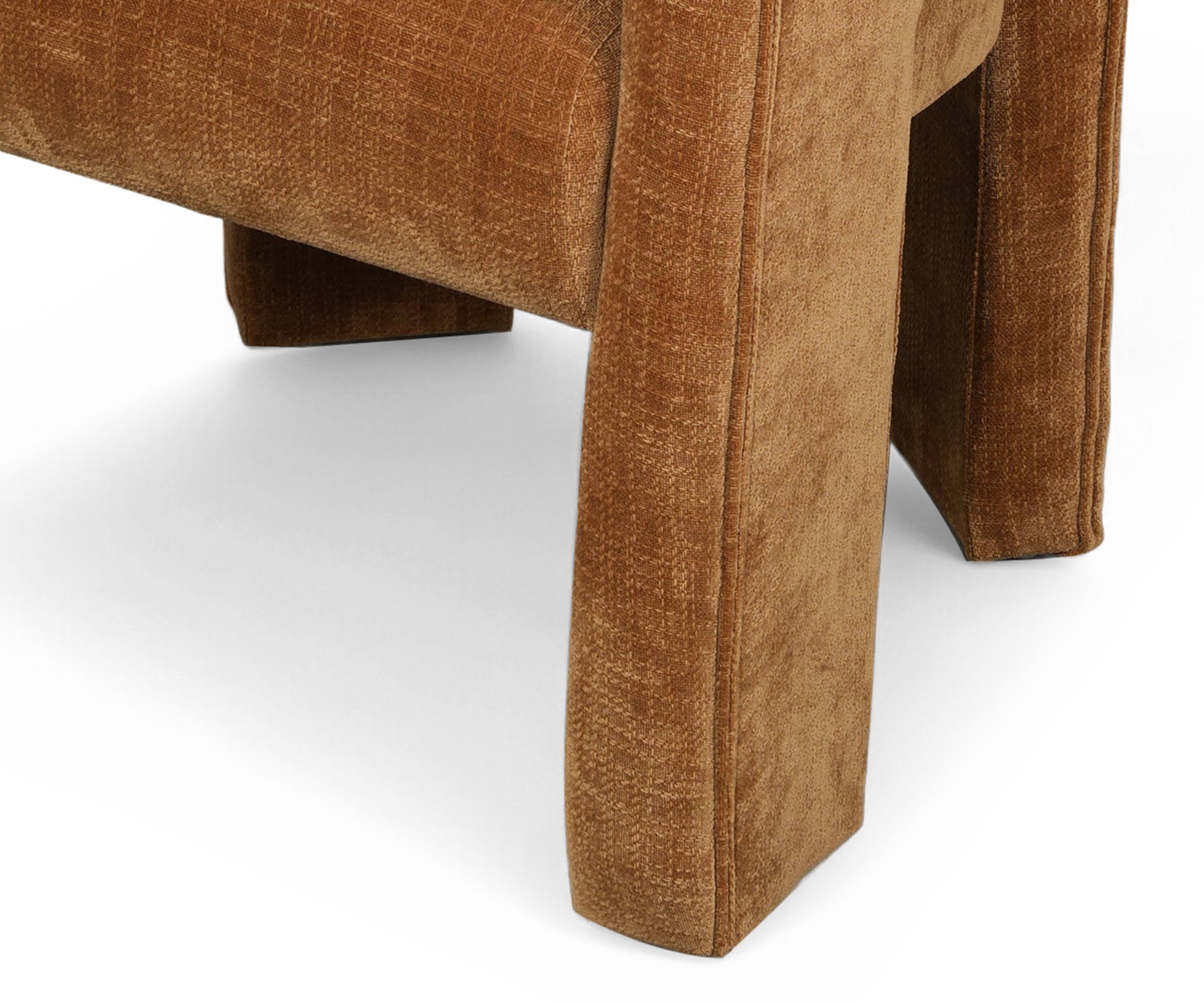 Curved Mid-Century Modern Upholstered Lounge Chair