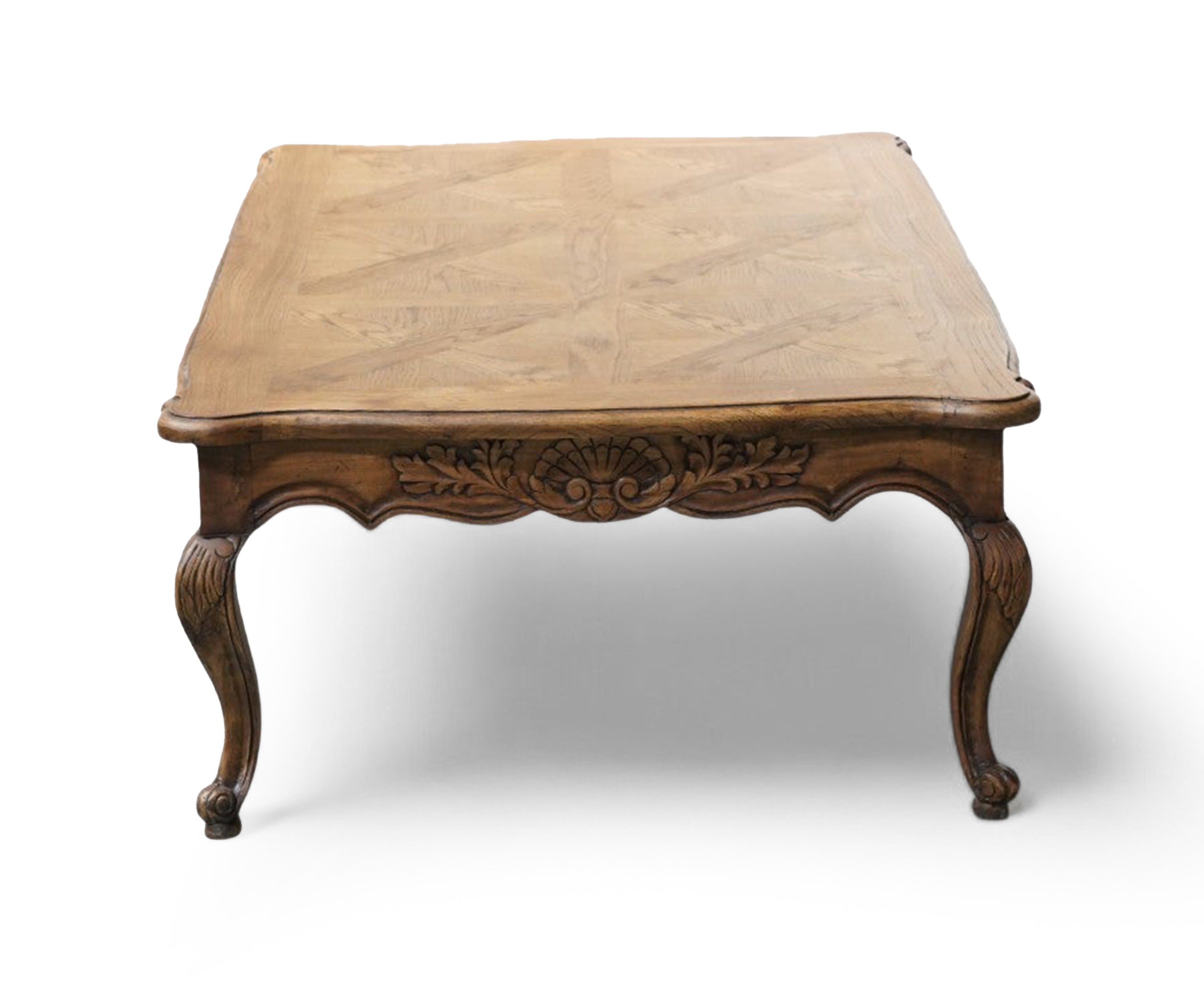 French carved parquet top table