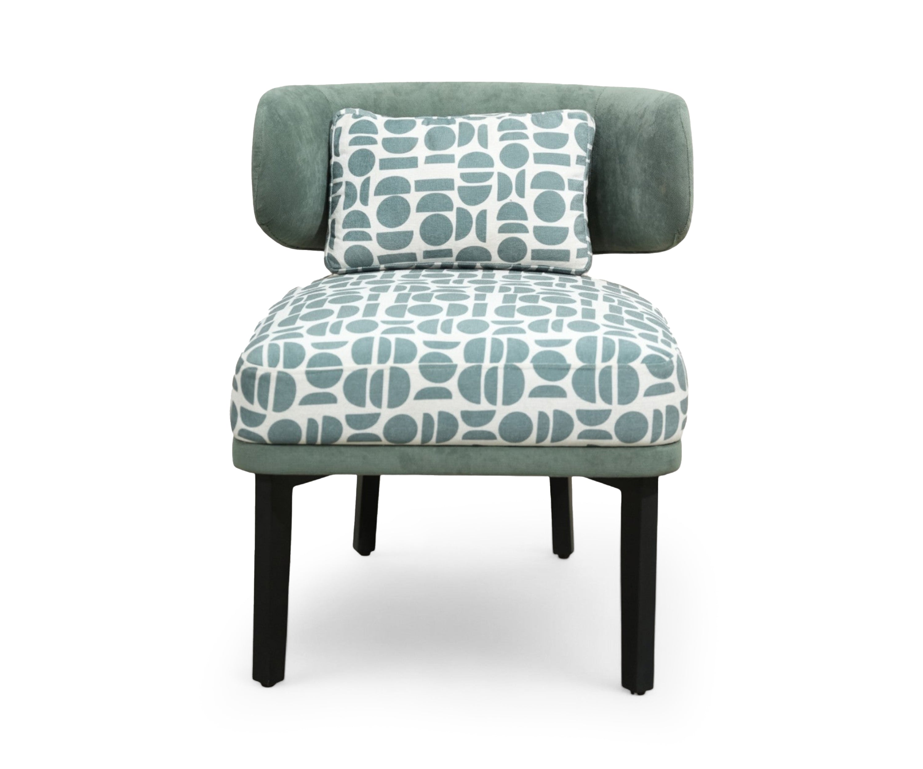 Contemporary Slipper Arm Chair with Bolster Cushion