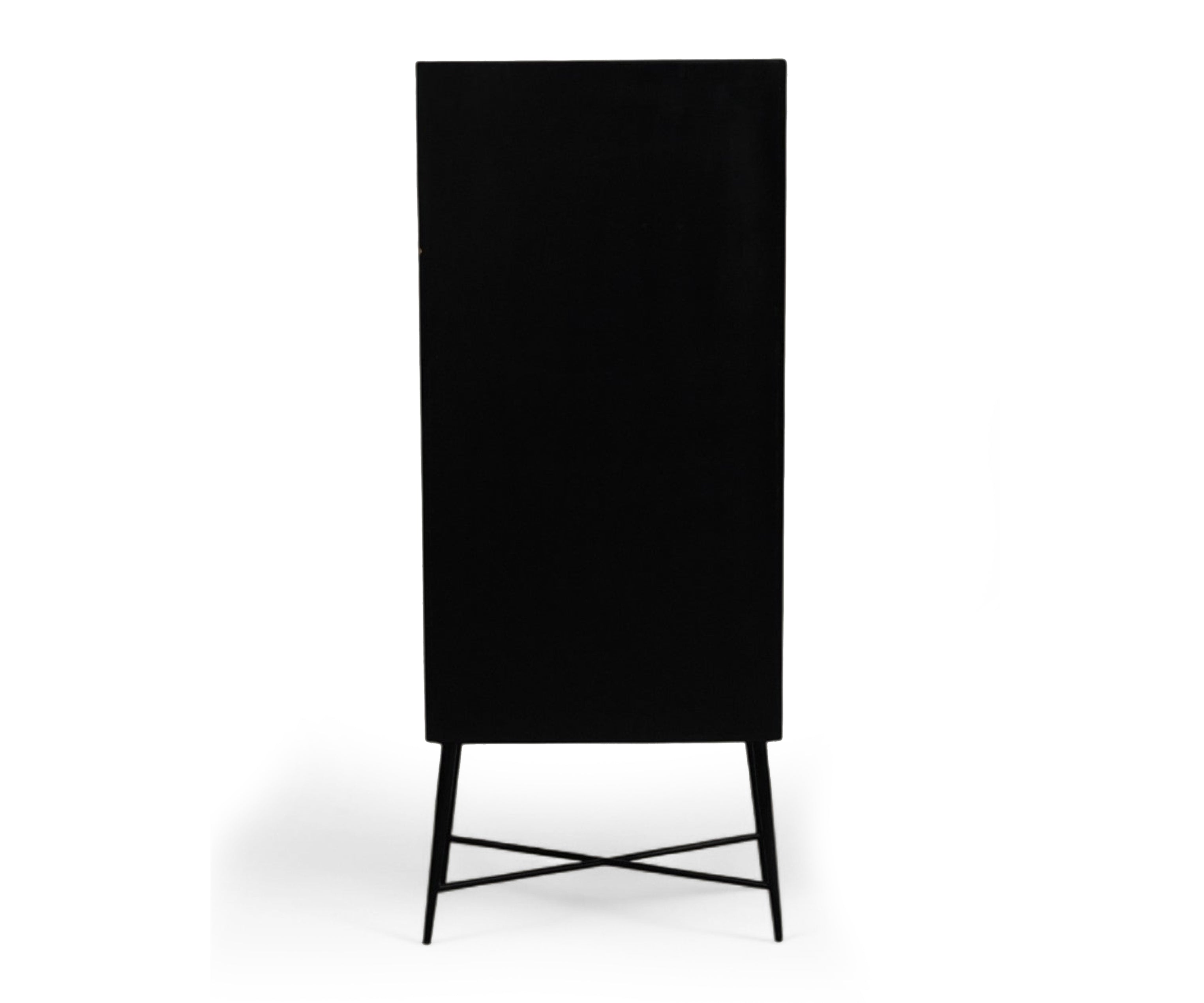 Tall Brass-Clad  Cabinet with Iron Legs