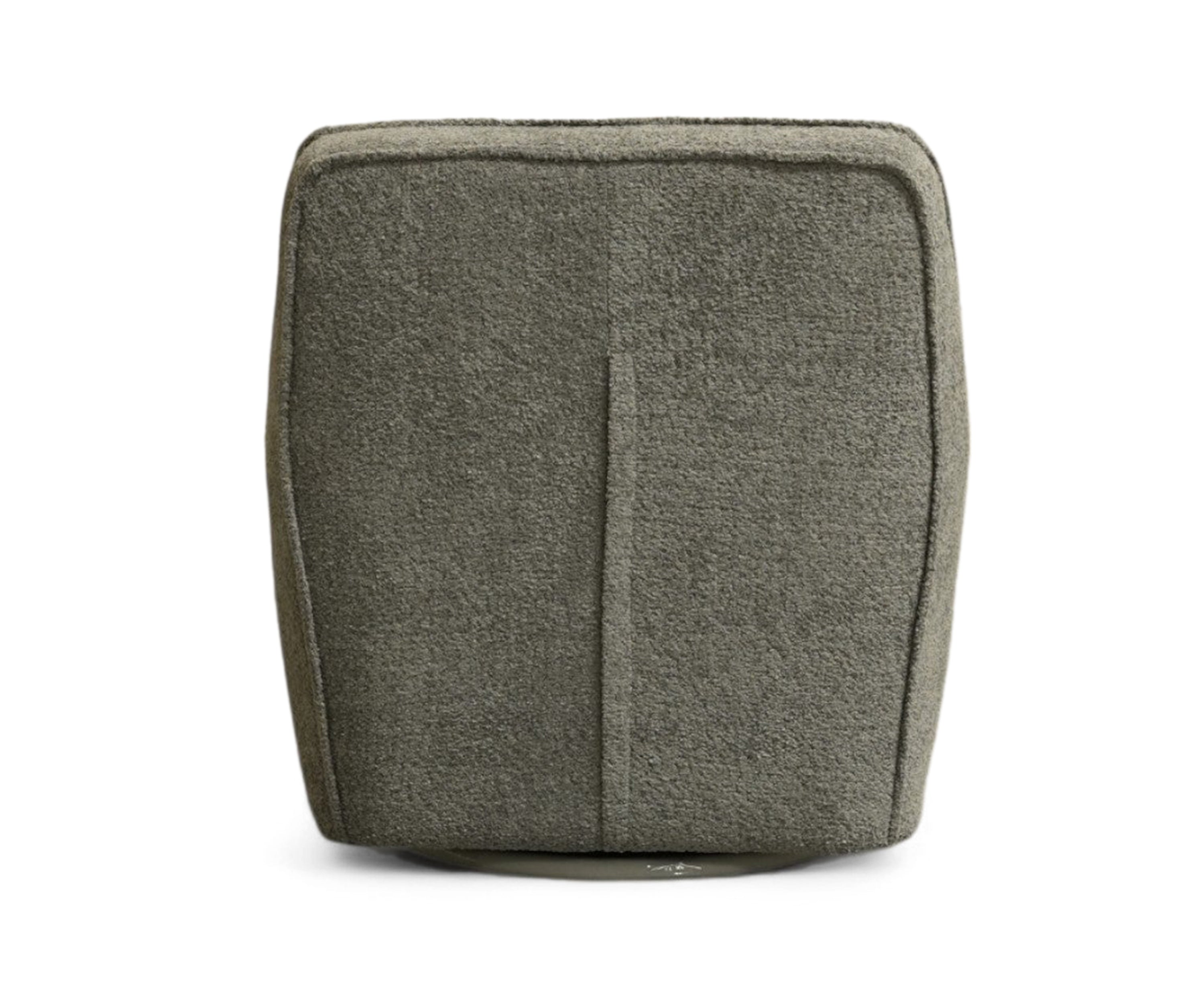 Ashen Bouclé Lounge Chair with Cushion