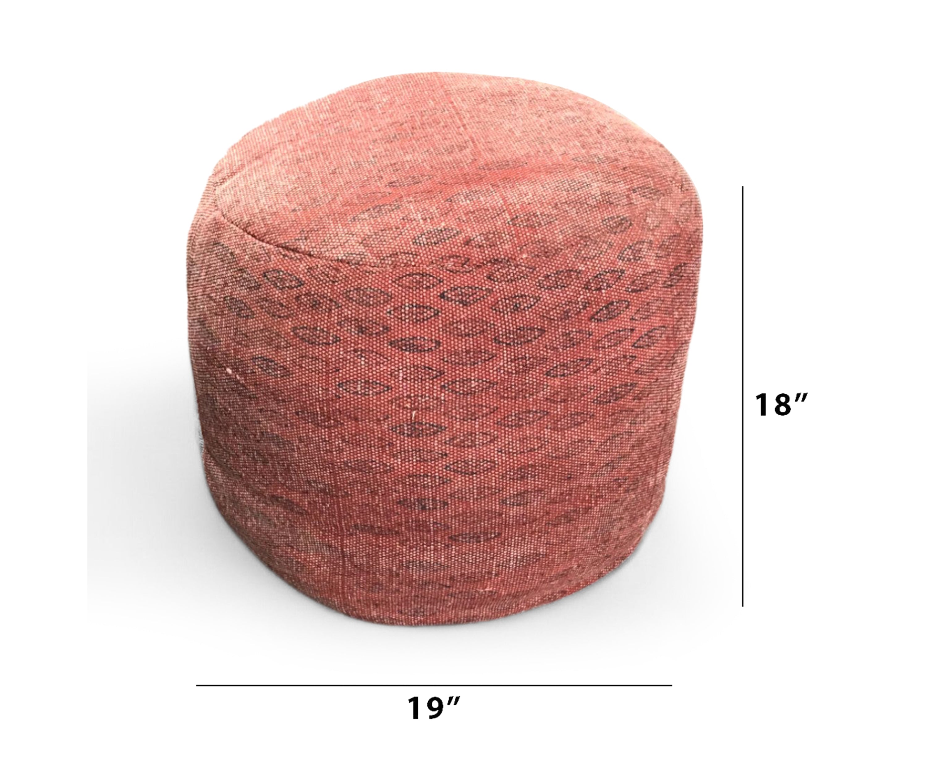 Red printed pouf