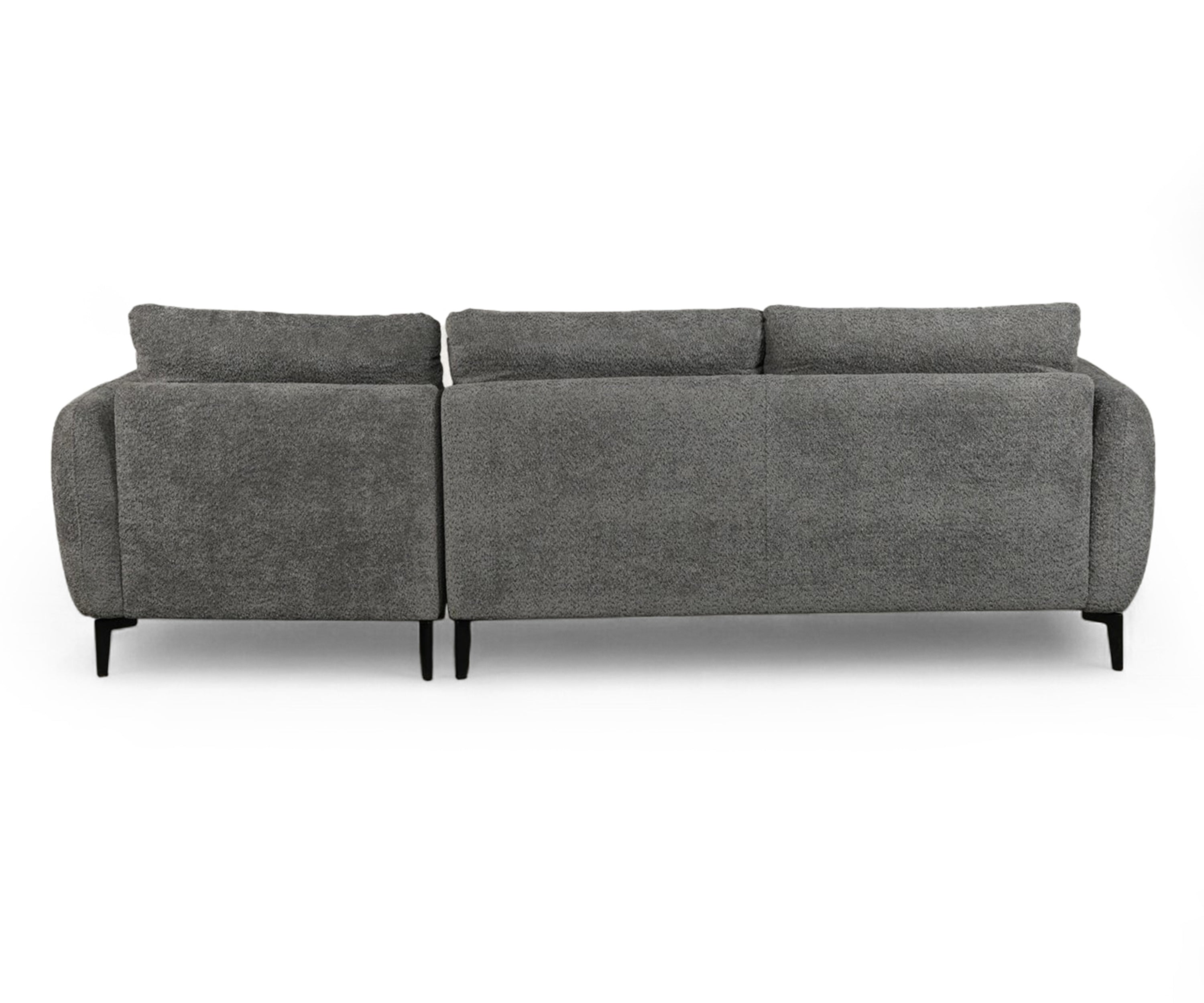 Modern Charcoal Bouclé Right Sectional Sofa