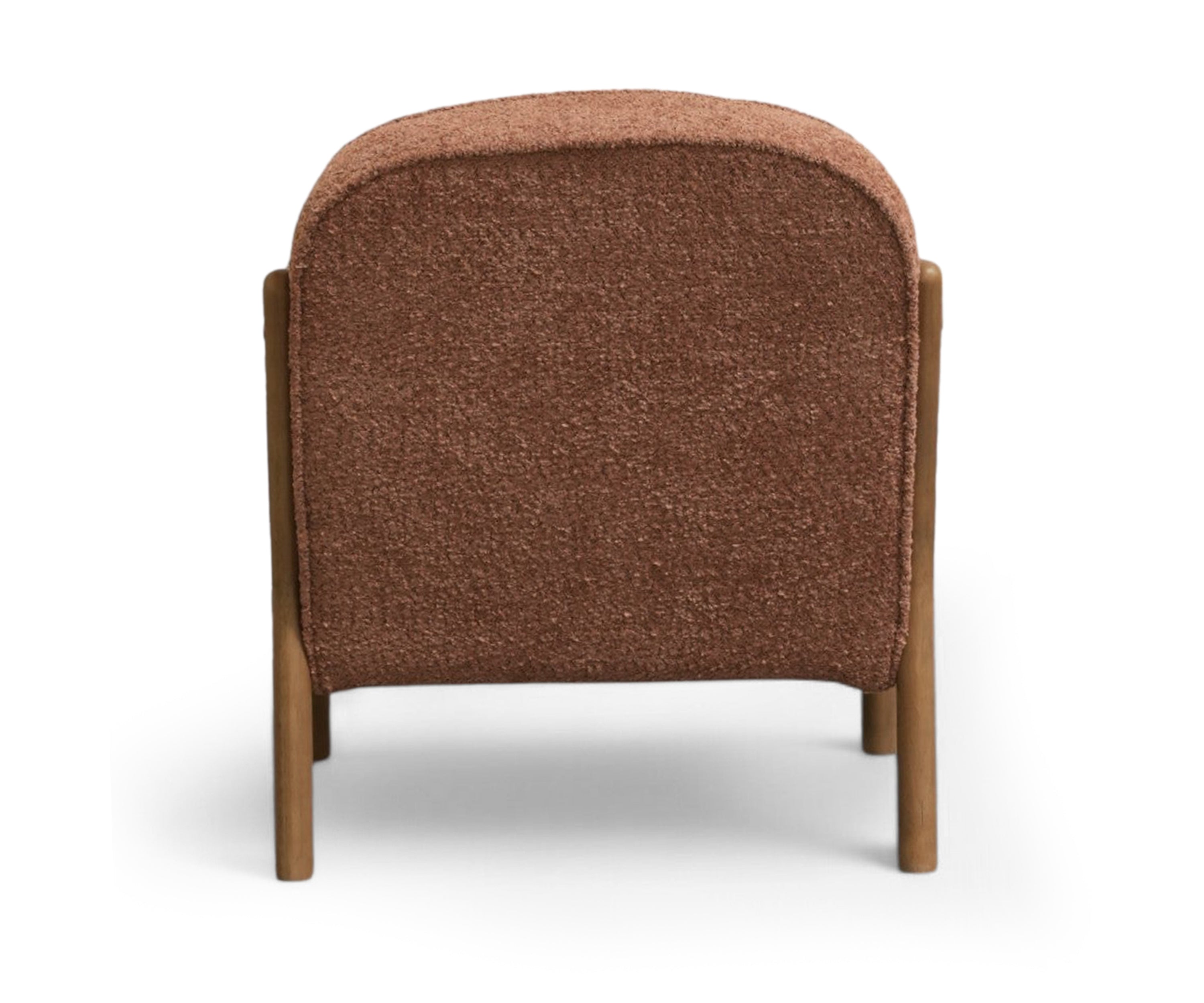 Mid-Century Bouclé Armchair in Rose Brown