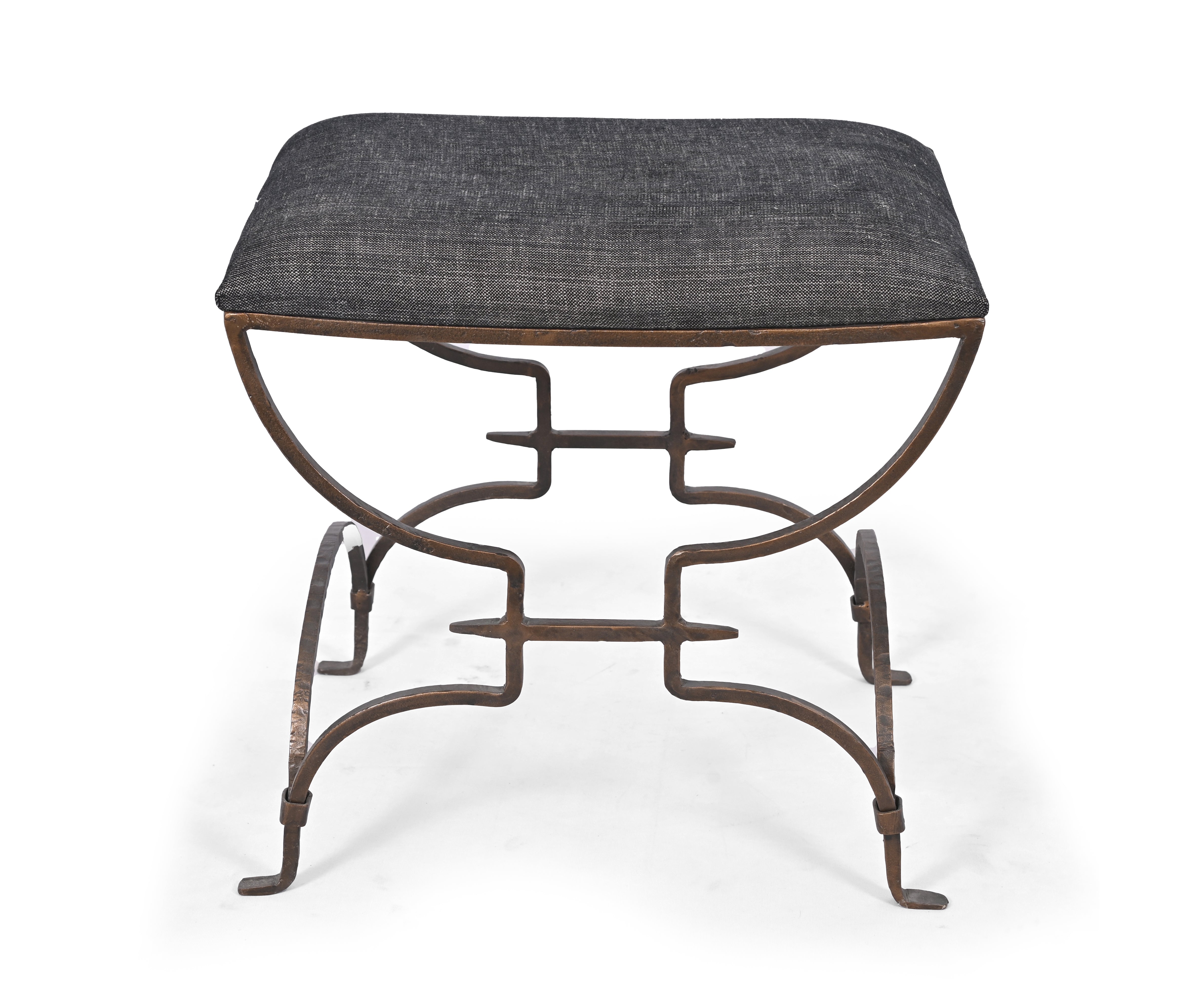 Iron Upholstered Stool