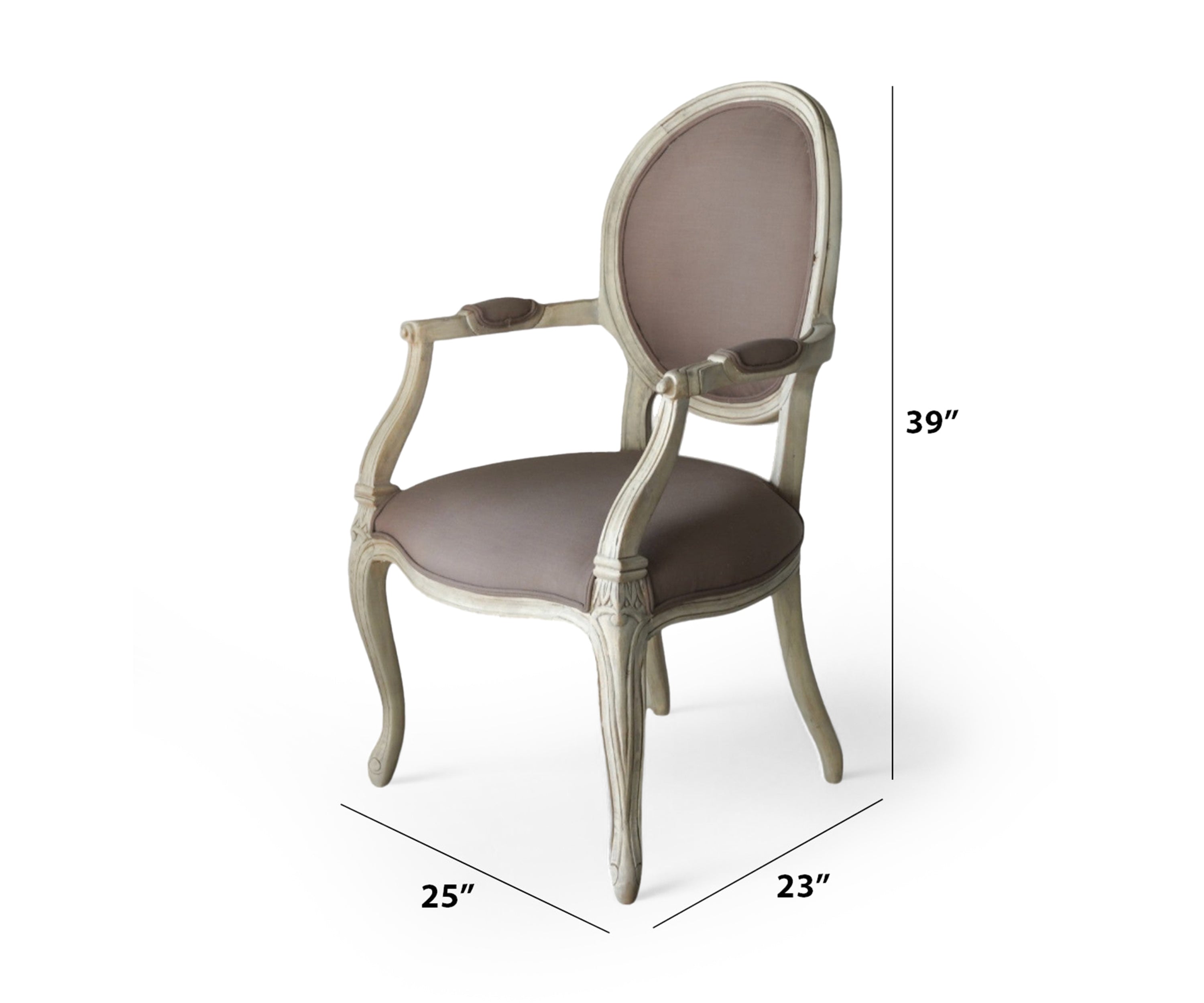 French-Style Distressed Velvet Armchair