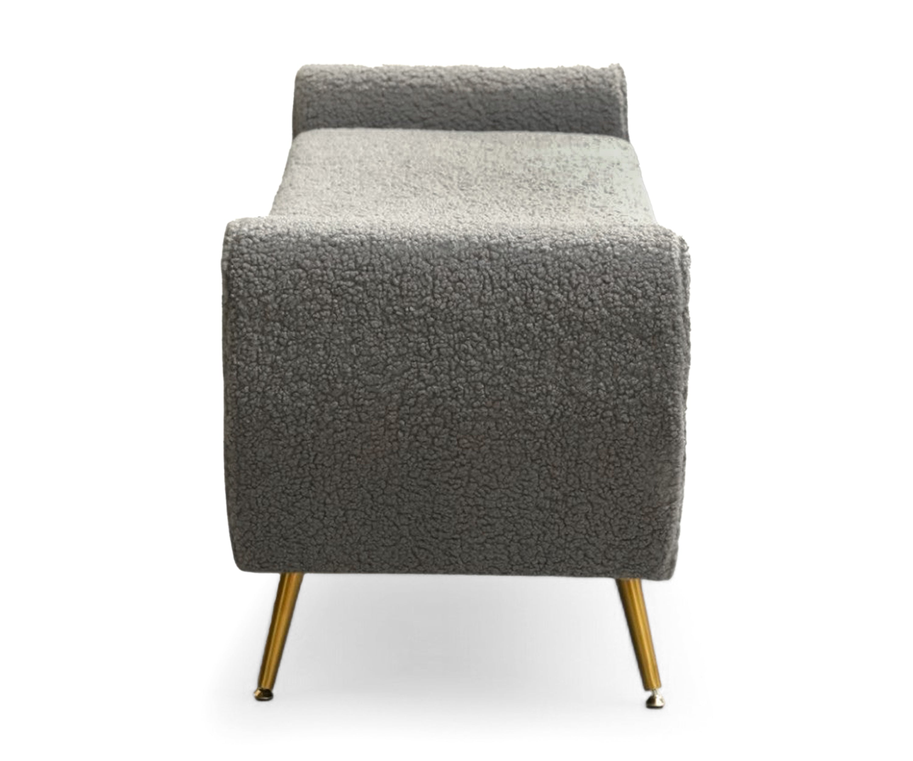 Graphite Barcarolle Bouclé Bench with Storage