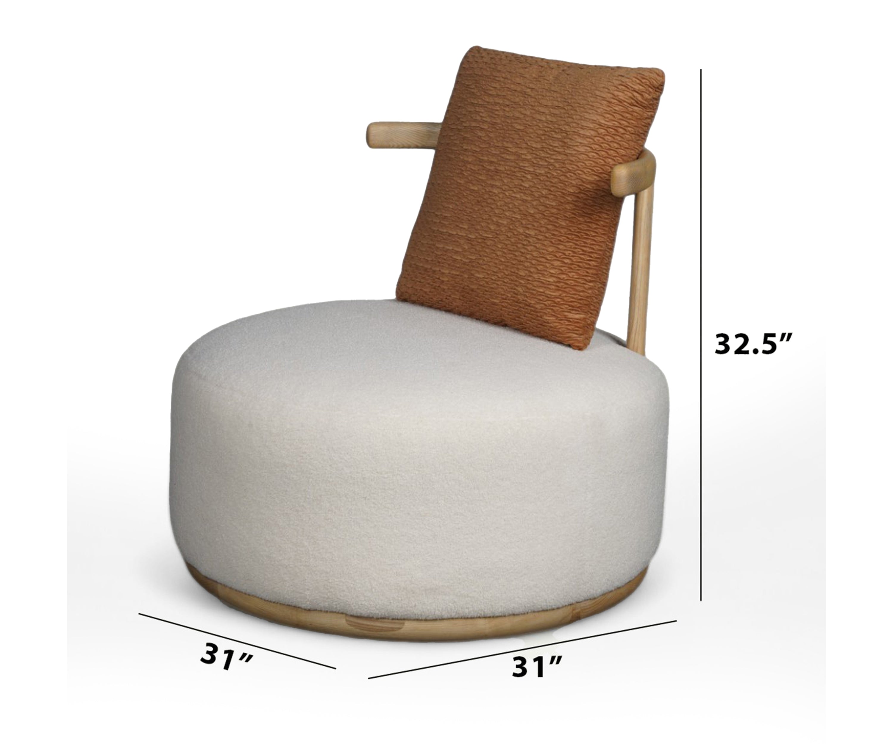 Foam Sponge Oak Armchair