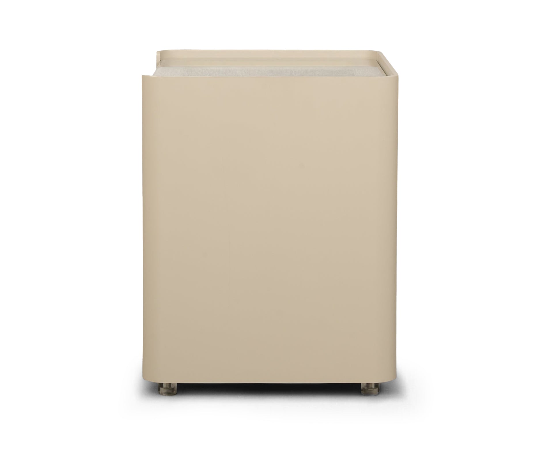 Modern Three-Drawer Nightstand with Glass Top and Lacquered Frame