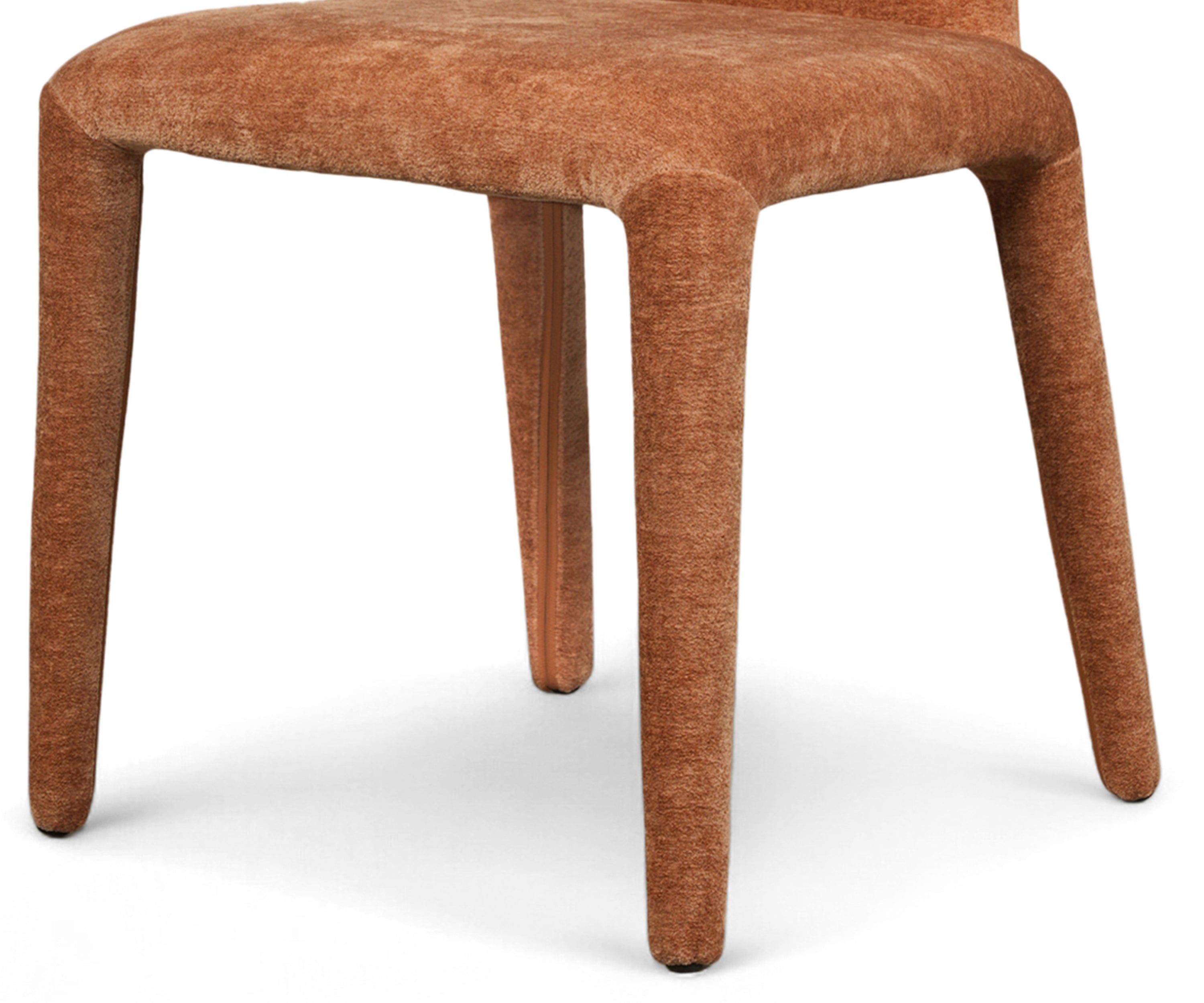 Modern Upholstered Dining Chair with Curved Backrest