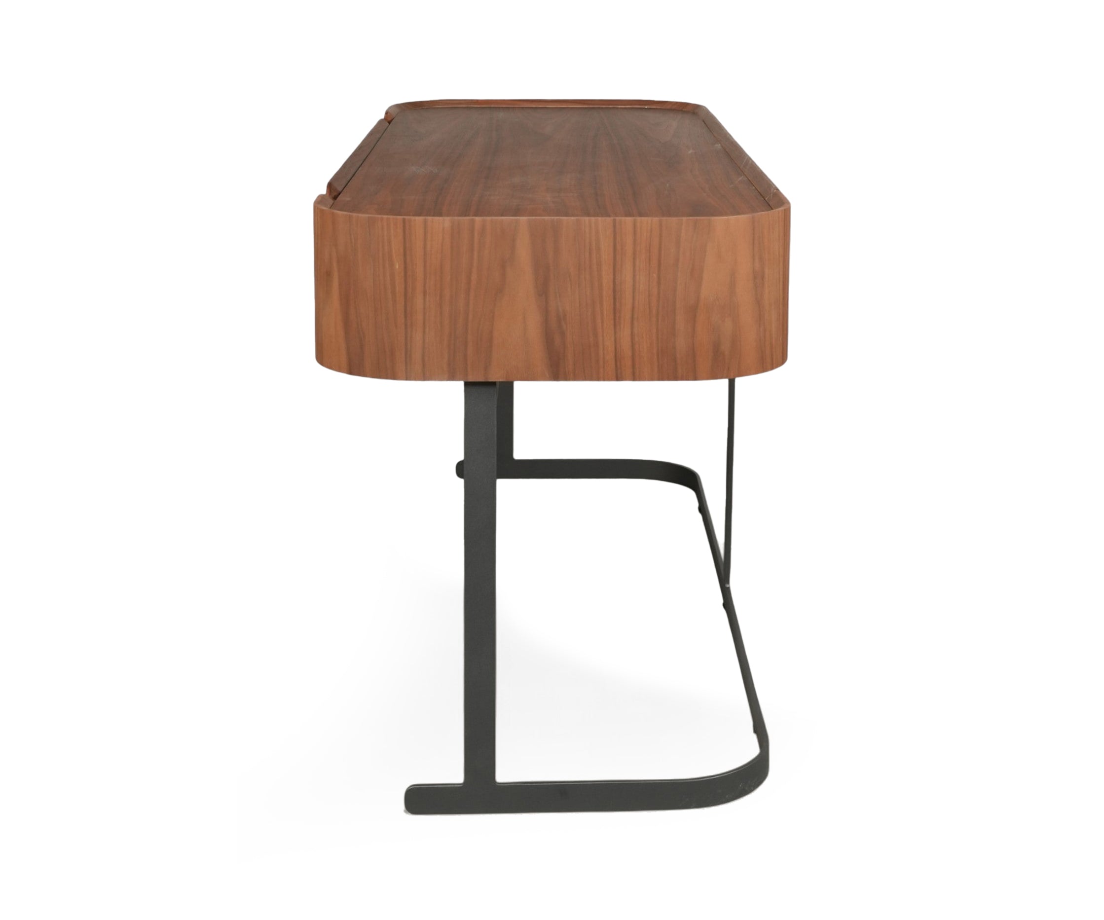 Walnut Writing Desk with Metal Frame