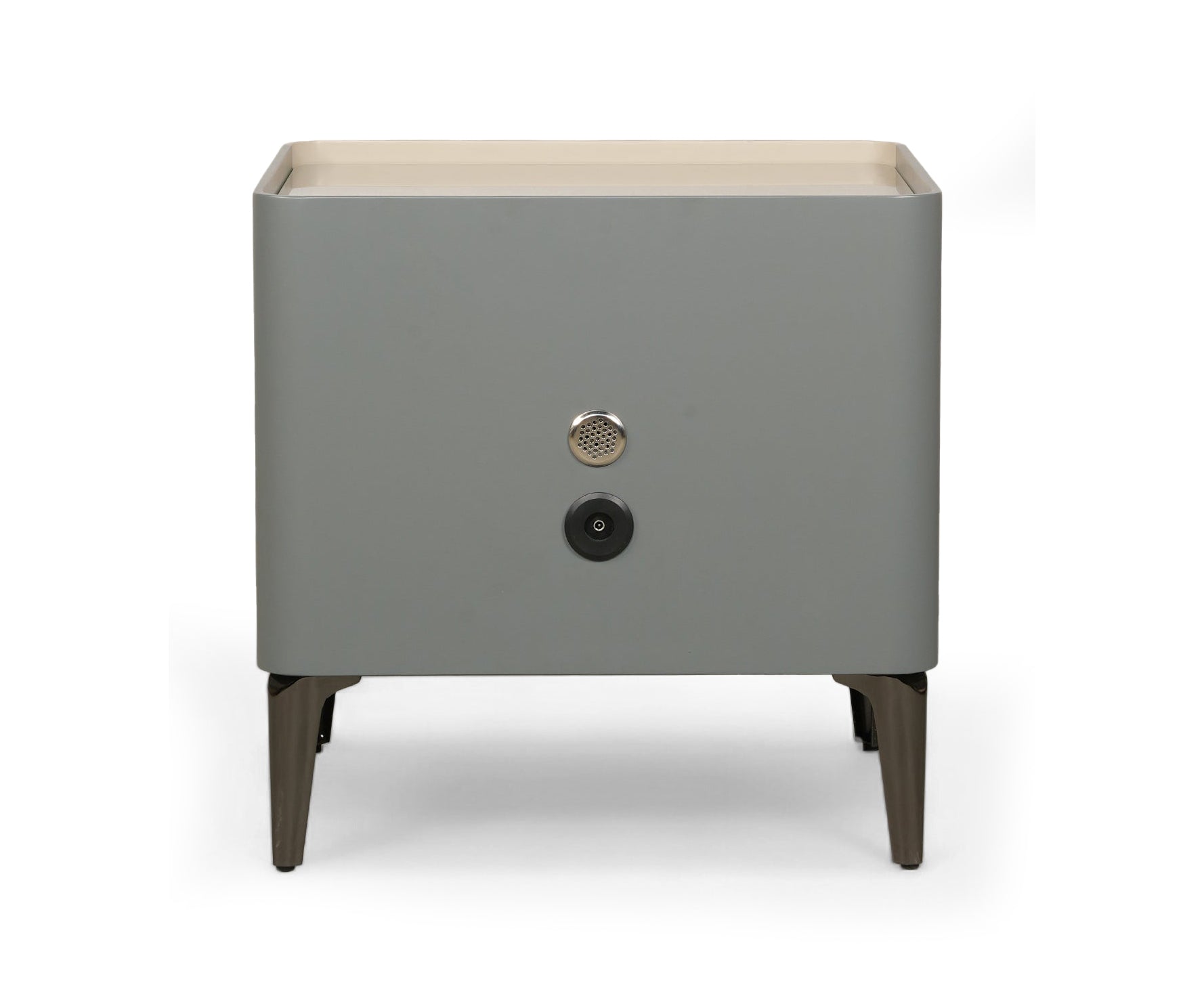 Two-Tone Modern Nightstand with Metal Legs