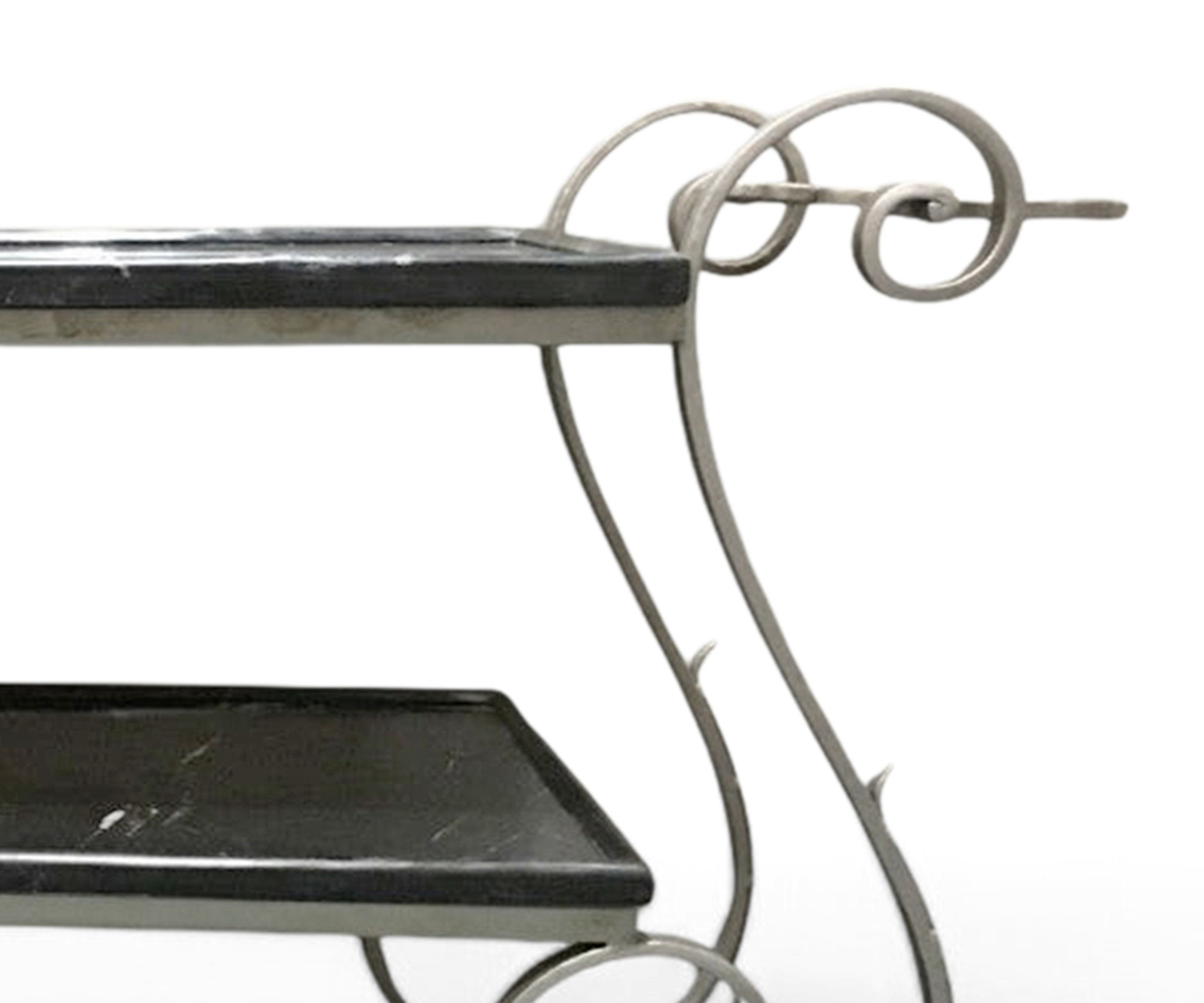 2 Tier Marble & Iron Console