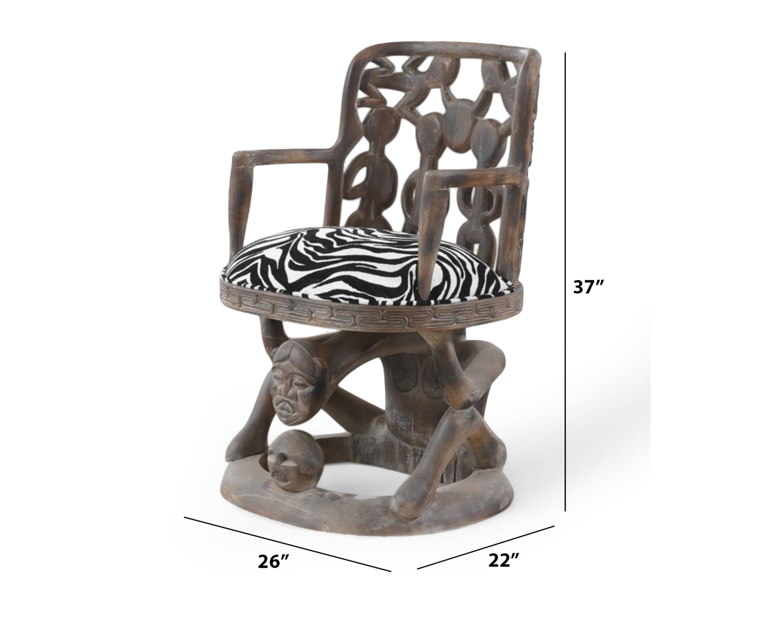 Vintage African Sculptural Armchair