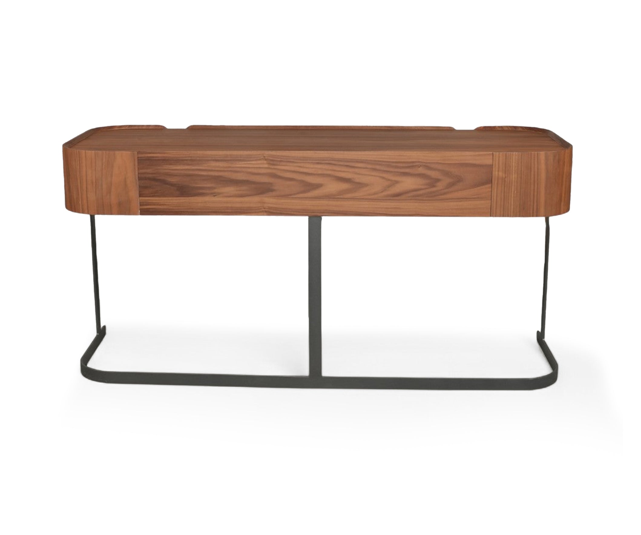 Walnut Writing Desk with Metal Frame