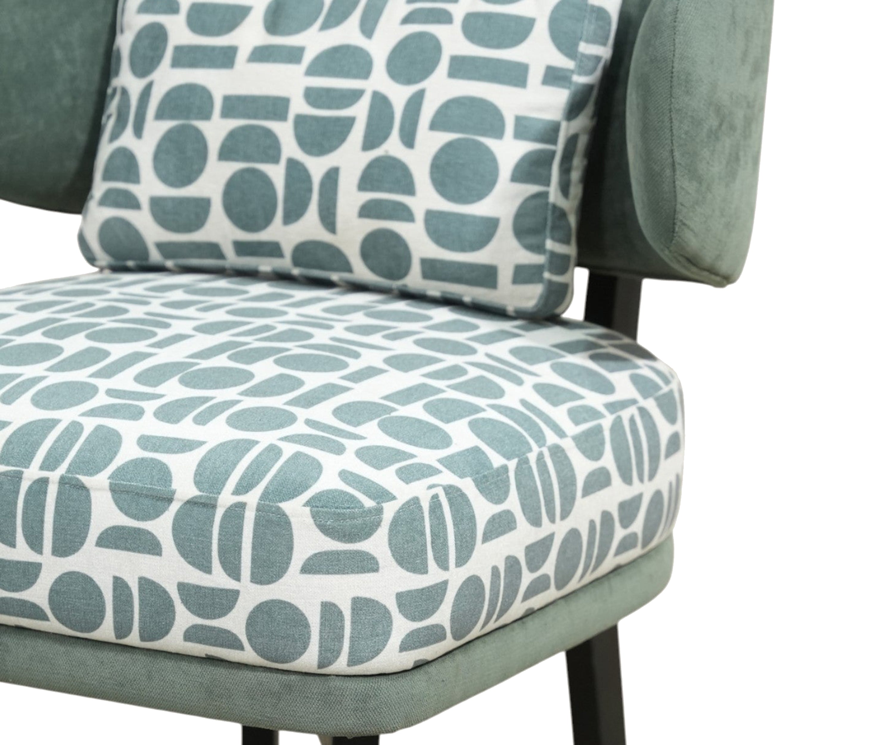 Contemporary Slipper Arm Chair with Bolster Cushion