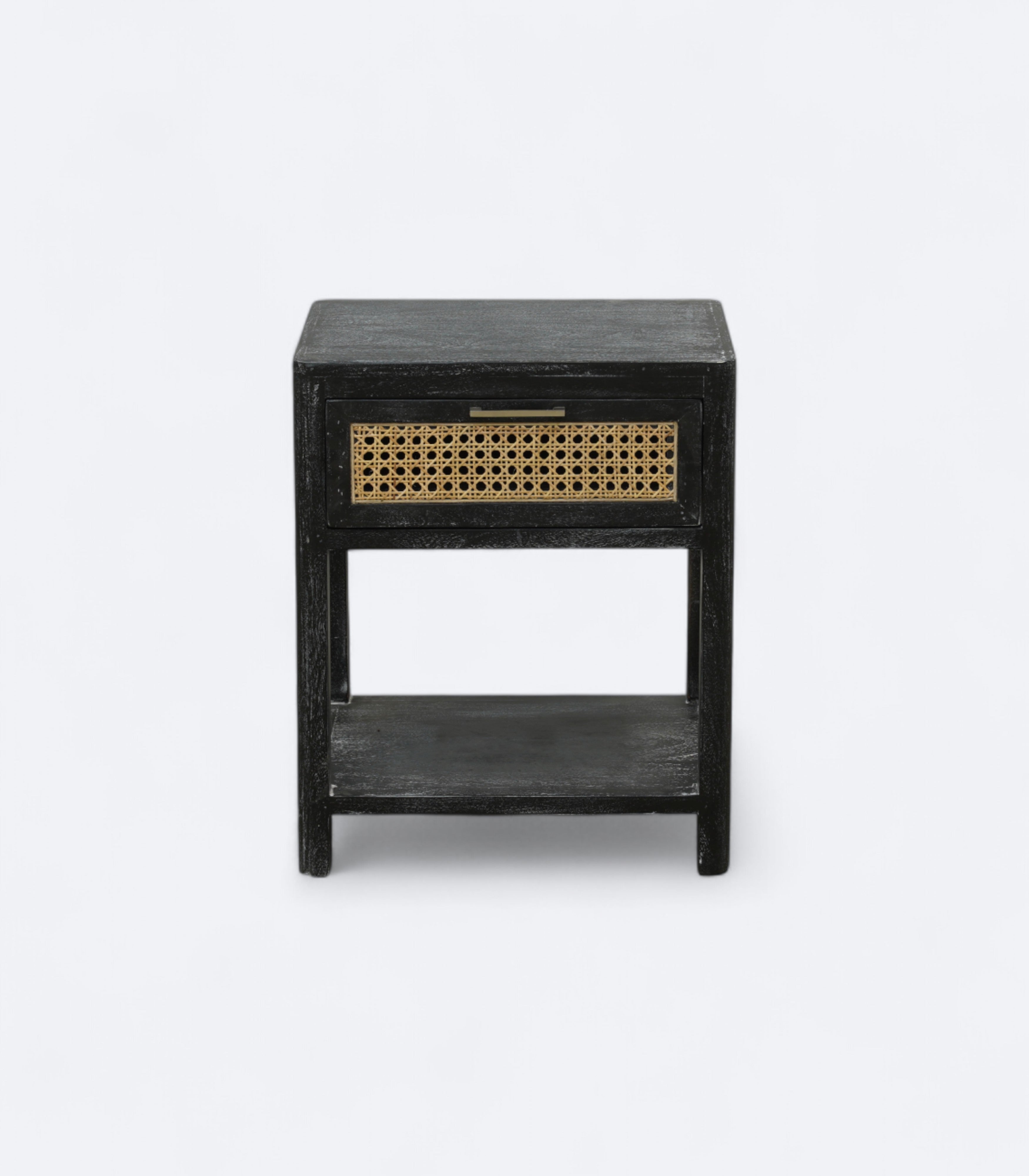 Cane-Front Nightstand Table