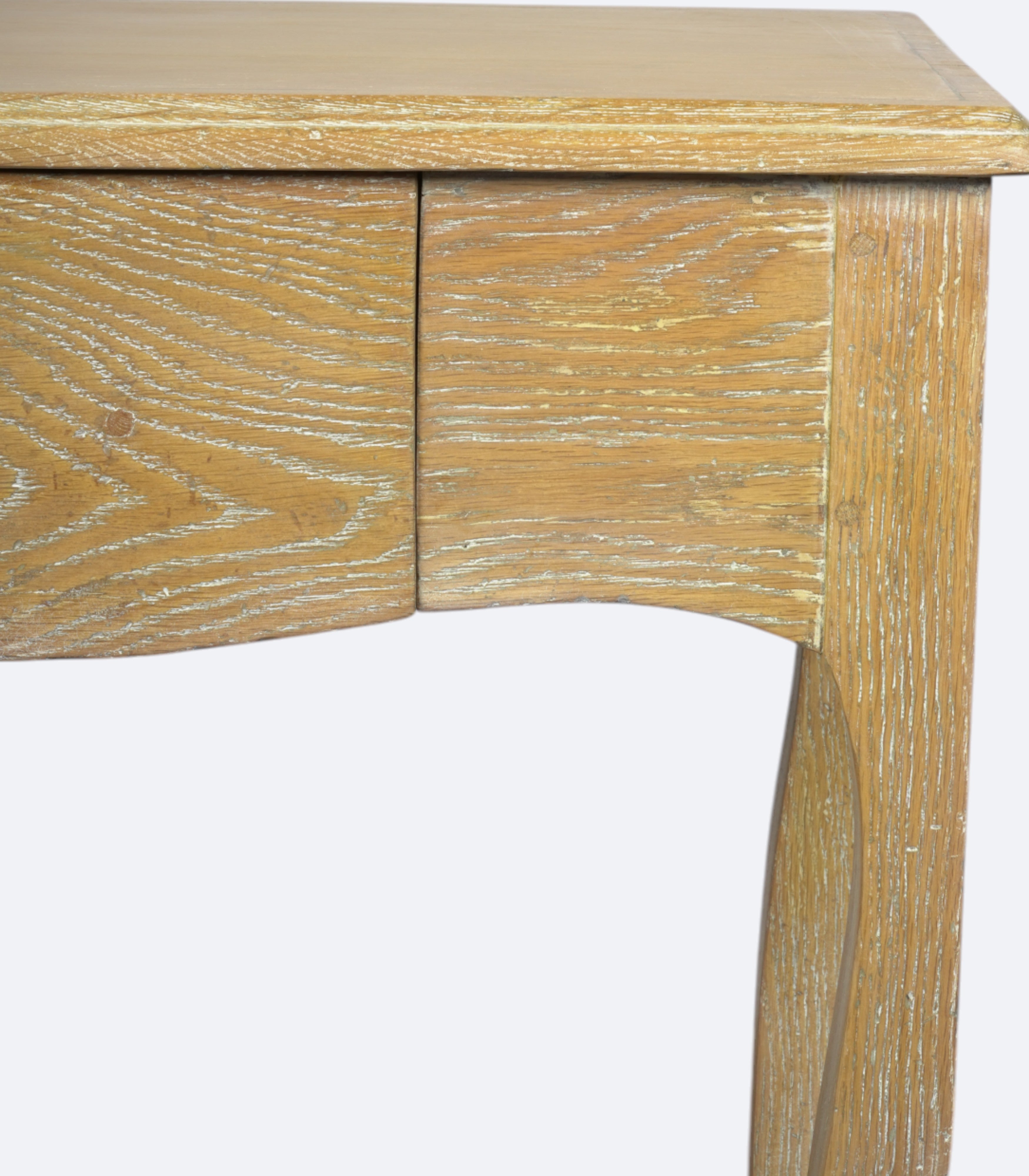 French Oak-Yellow Hand-Carved Console Table