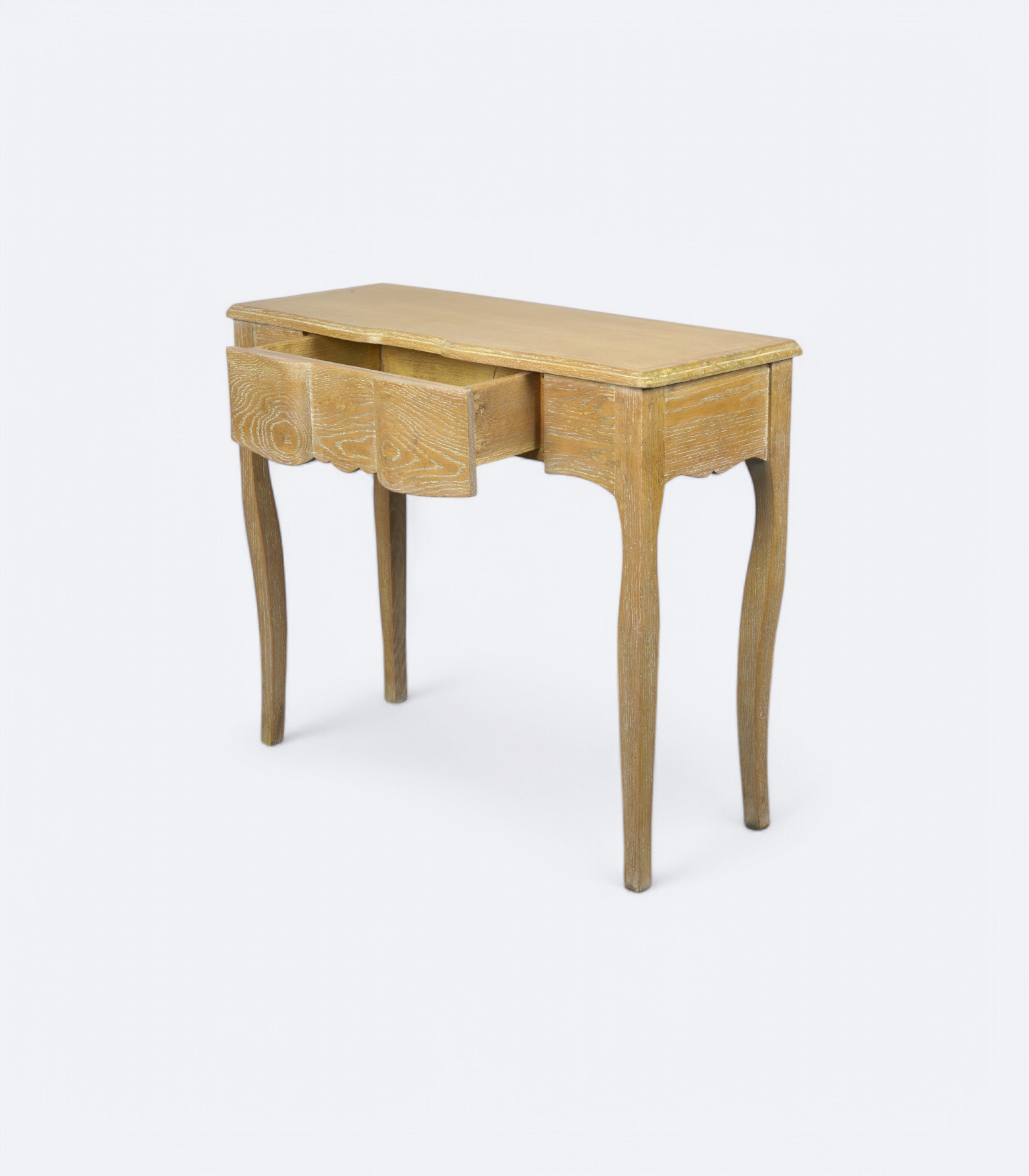 French Oak-Yellow Hand-Carved Console Table