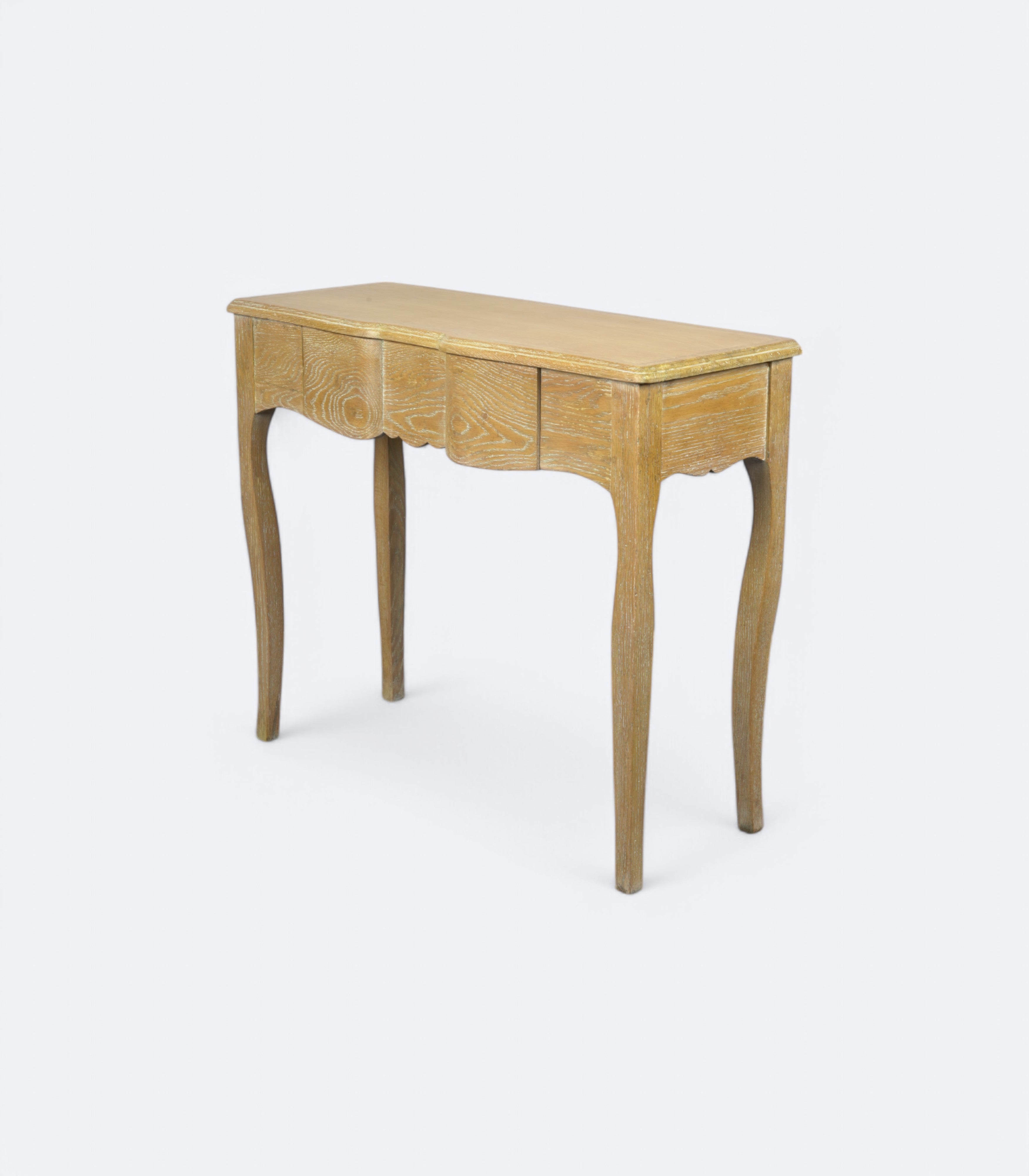 French Oak-Yellow Hand-Carved Console Table