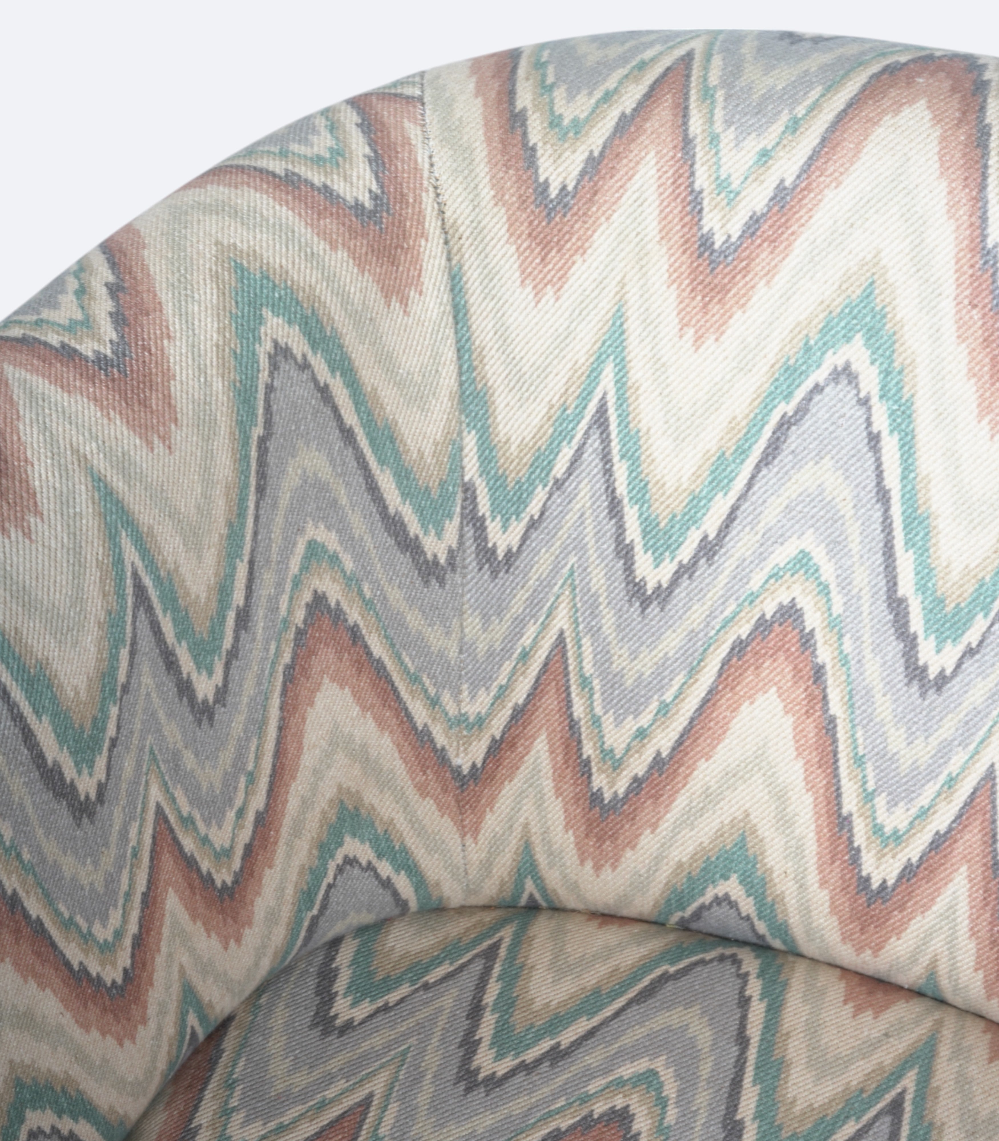 Retro Tub Chair with Cushioned Seat and Chevron Upholstery