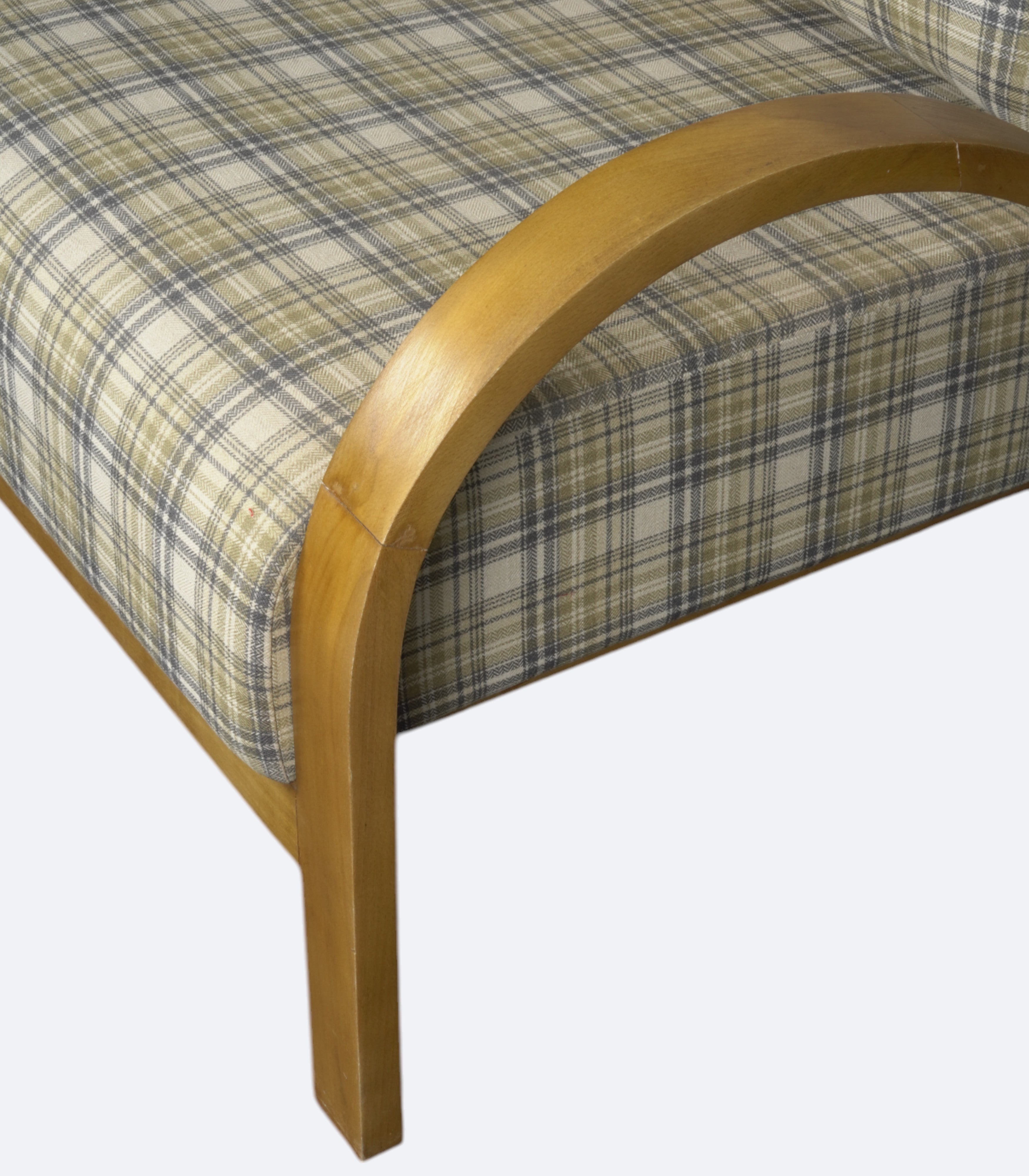Mid-Century Curved Oak Armchair