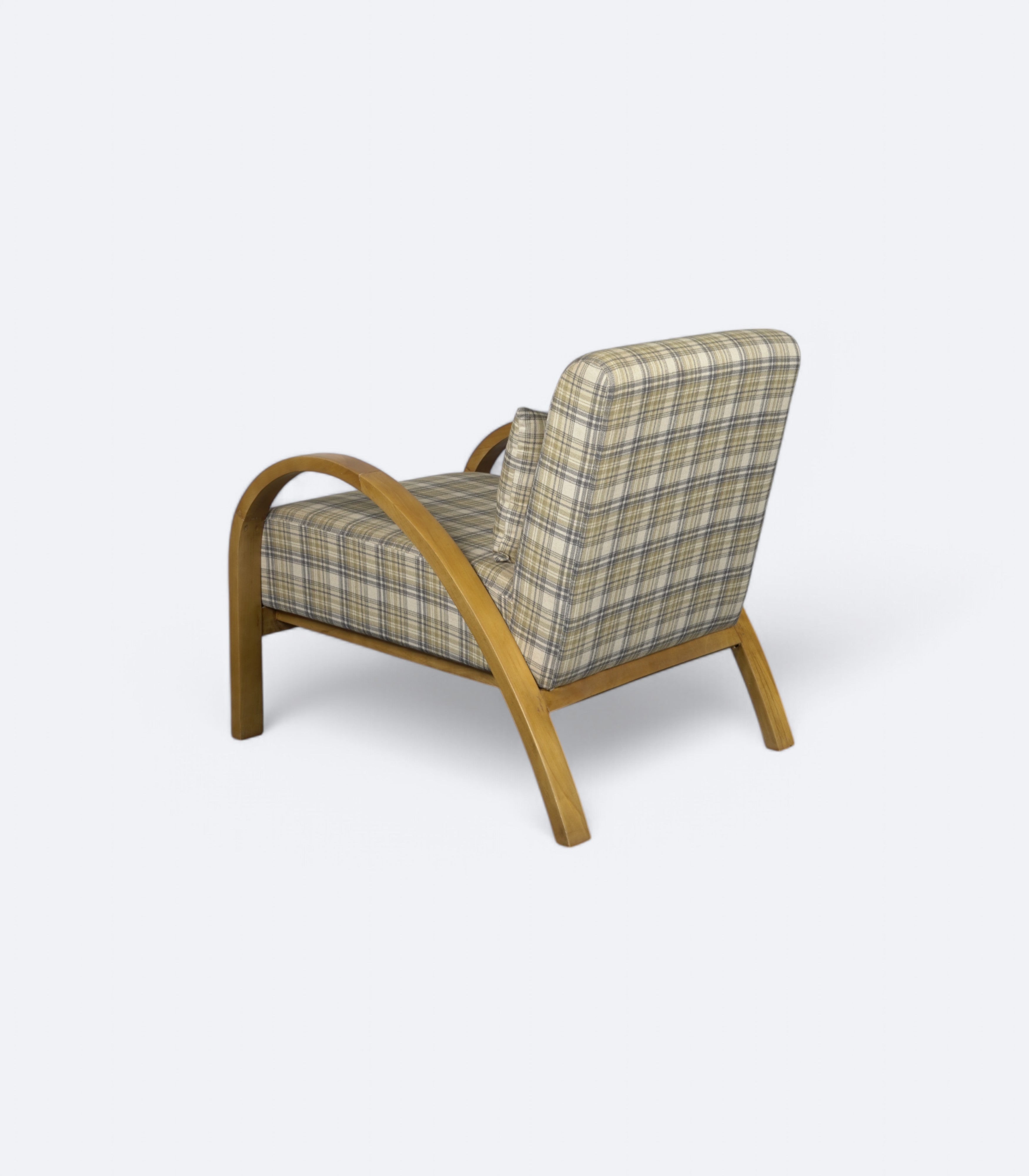 Mid-Century Curved Oak Armchair