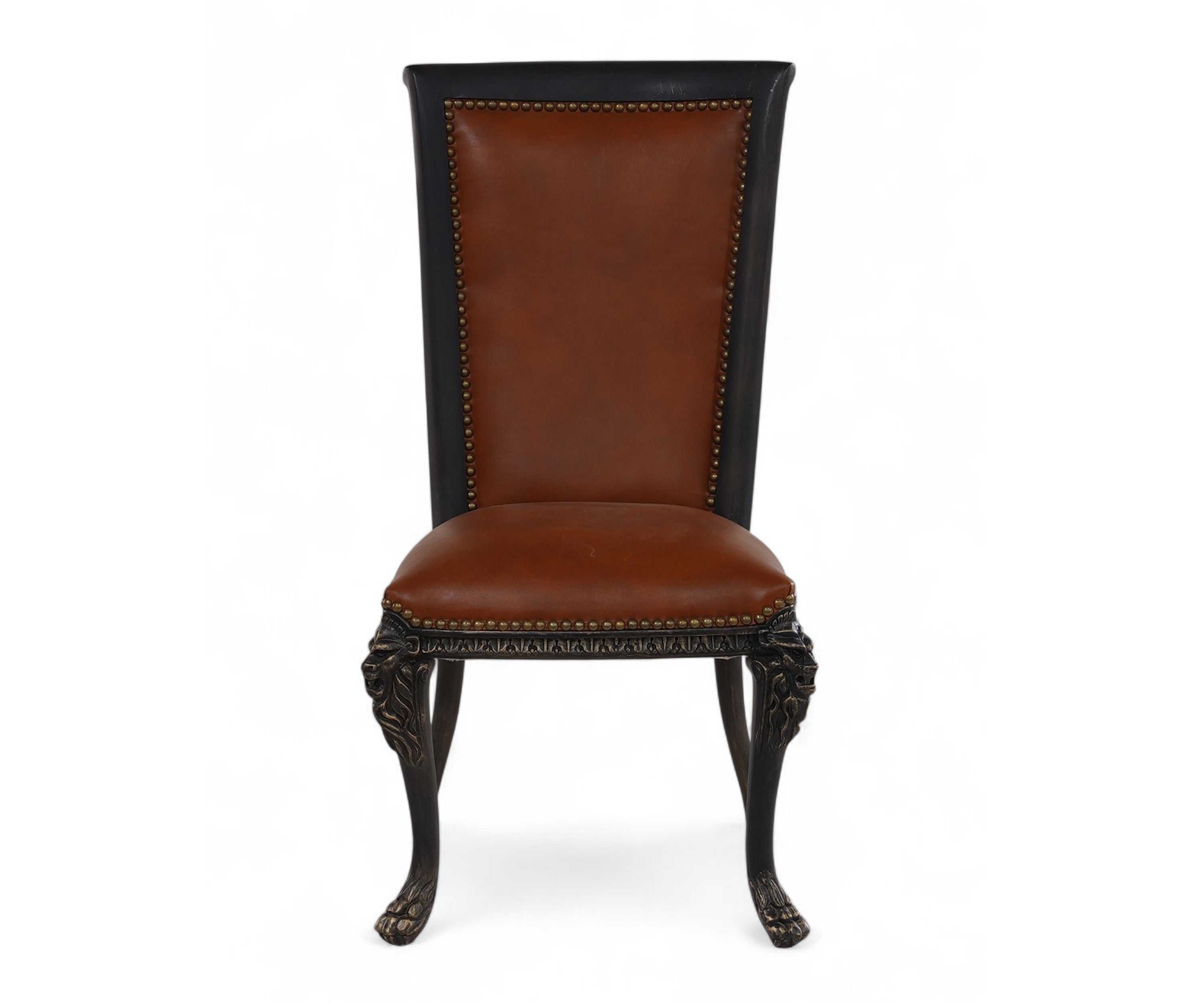 French Leather Lion Head chair