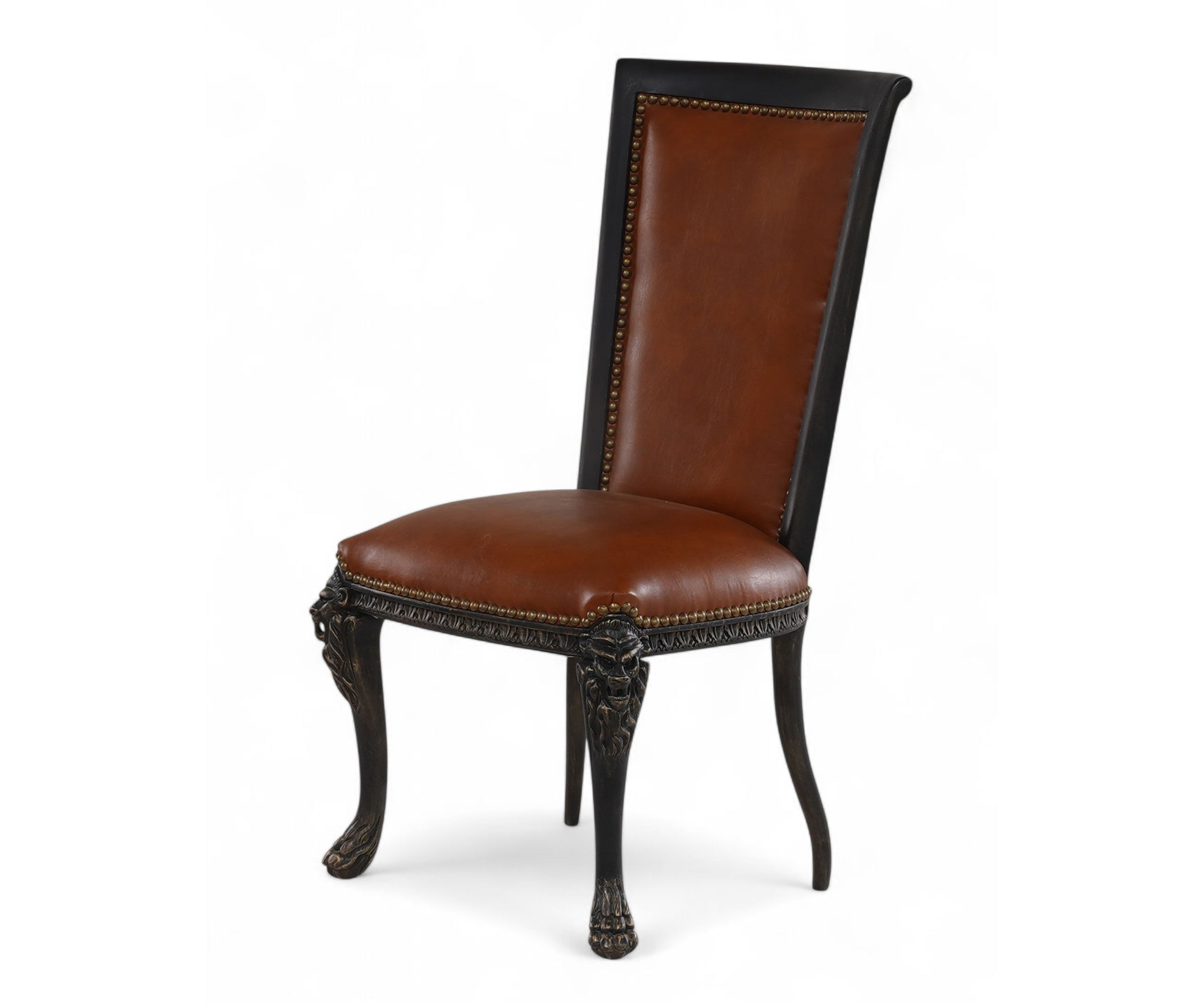 French Leather Lion Head chair