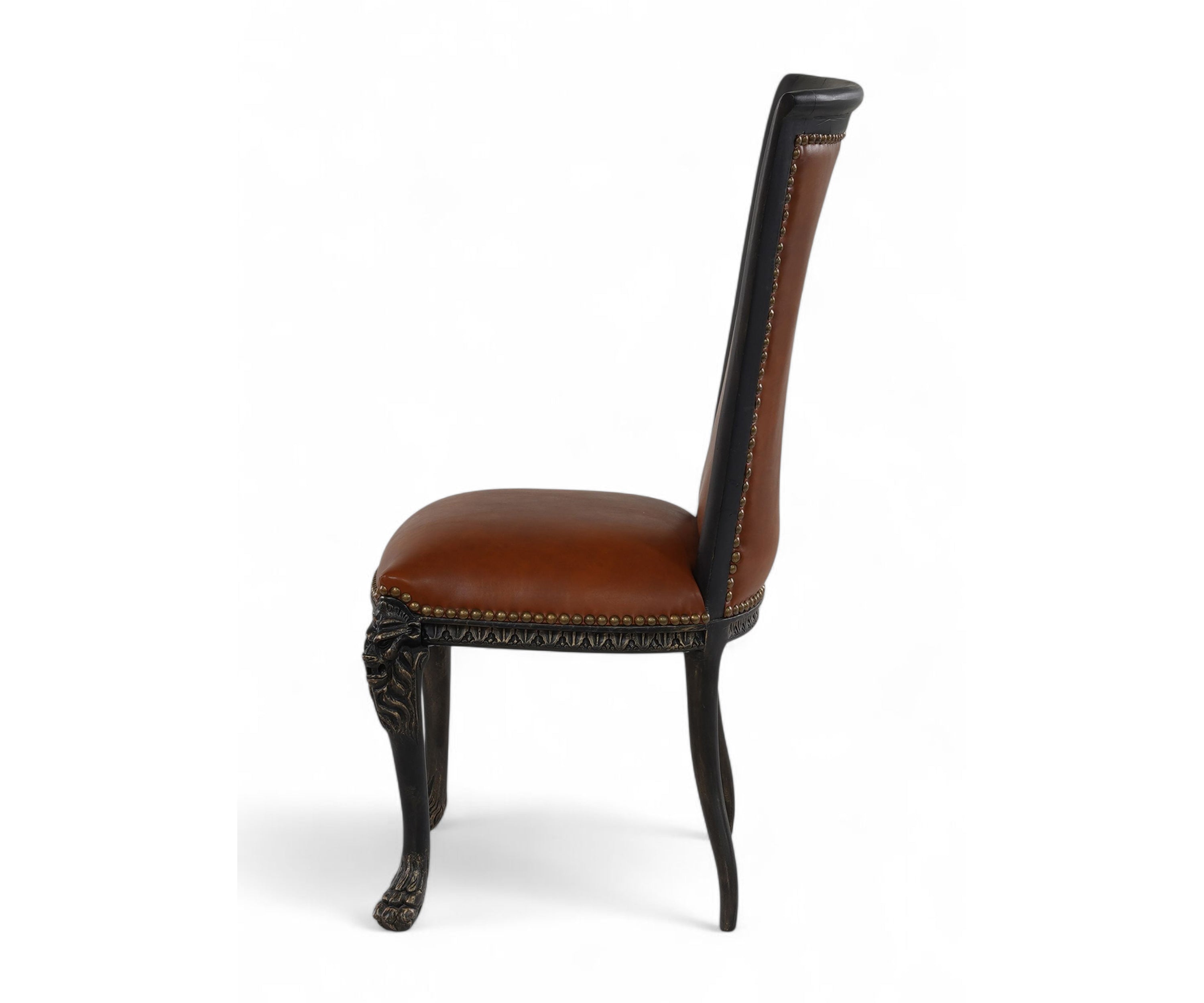 French Leather Lion Head chair