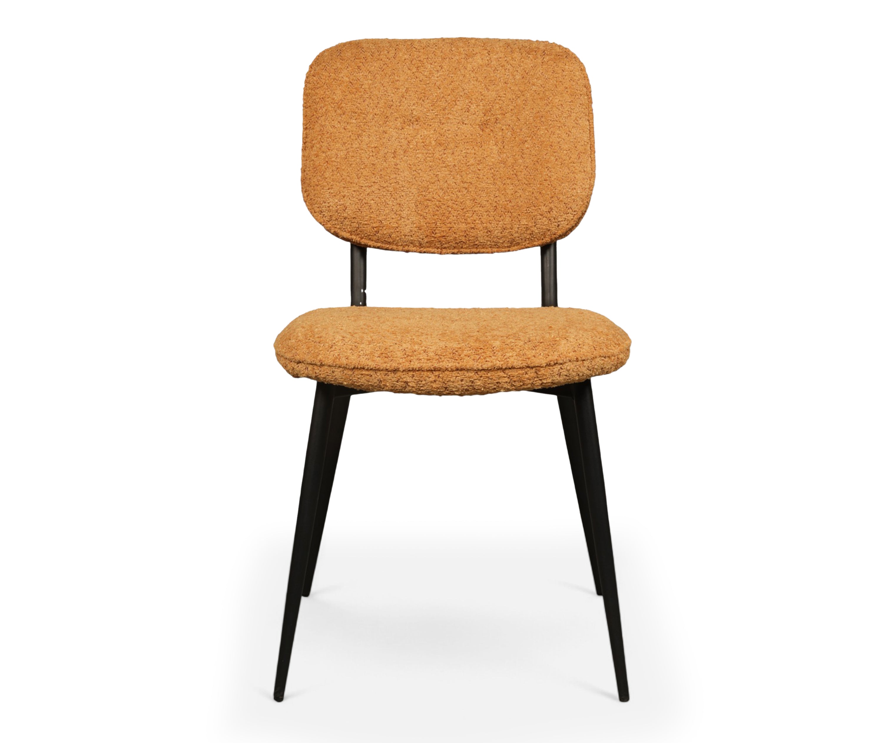 Mid-Century Upholstered Dining Chair in Camel