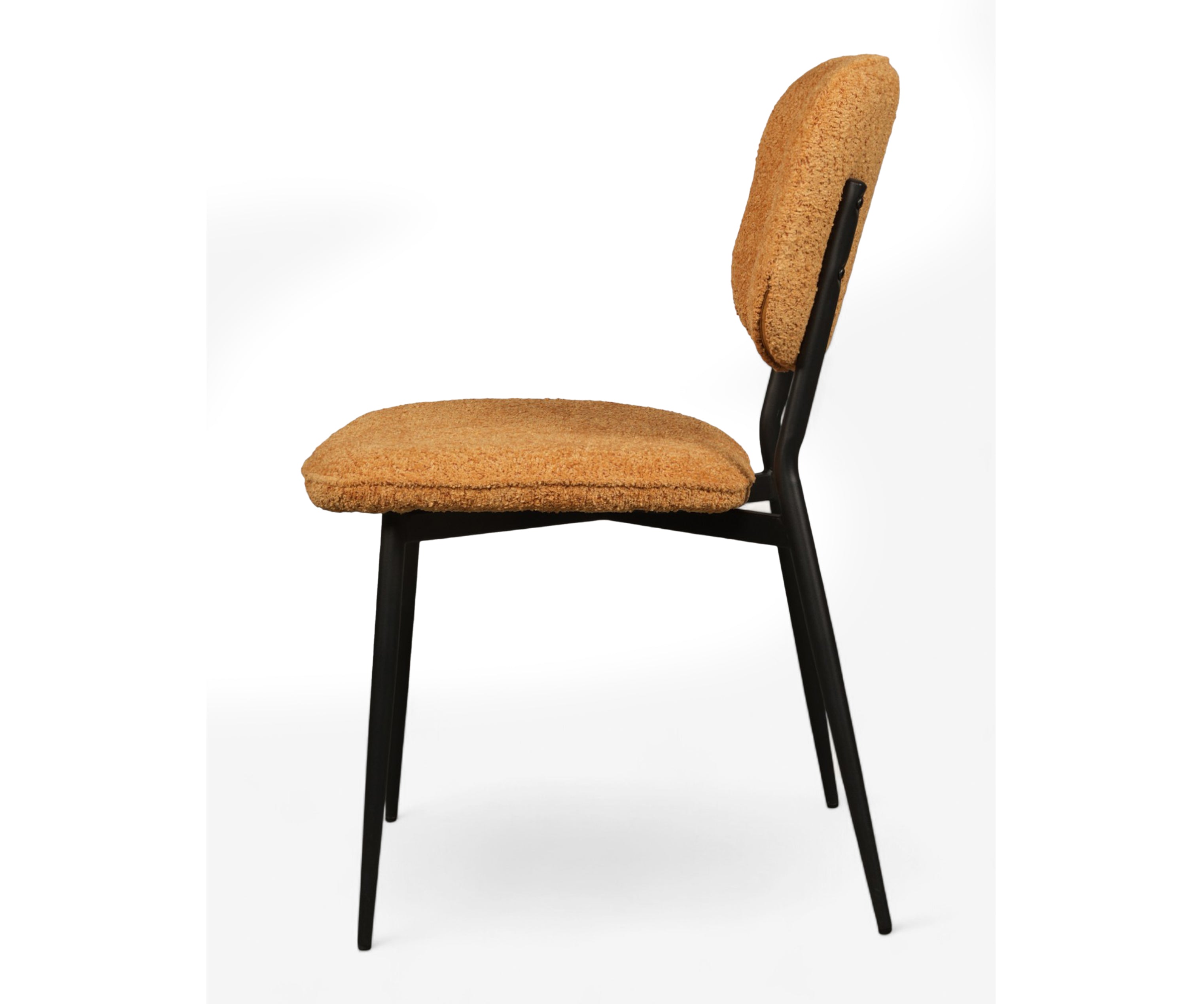 Mid-Century Upholstered Dining Chair in Camel