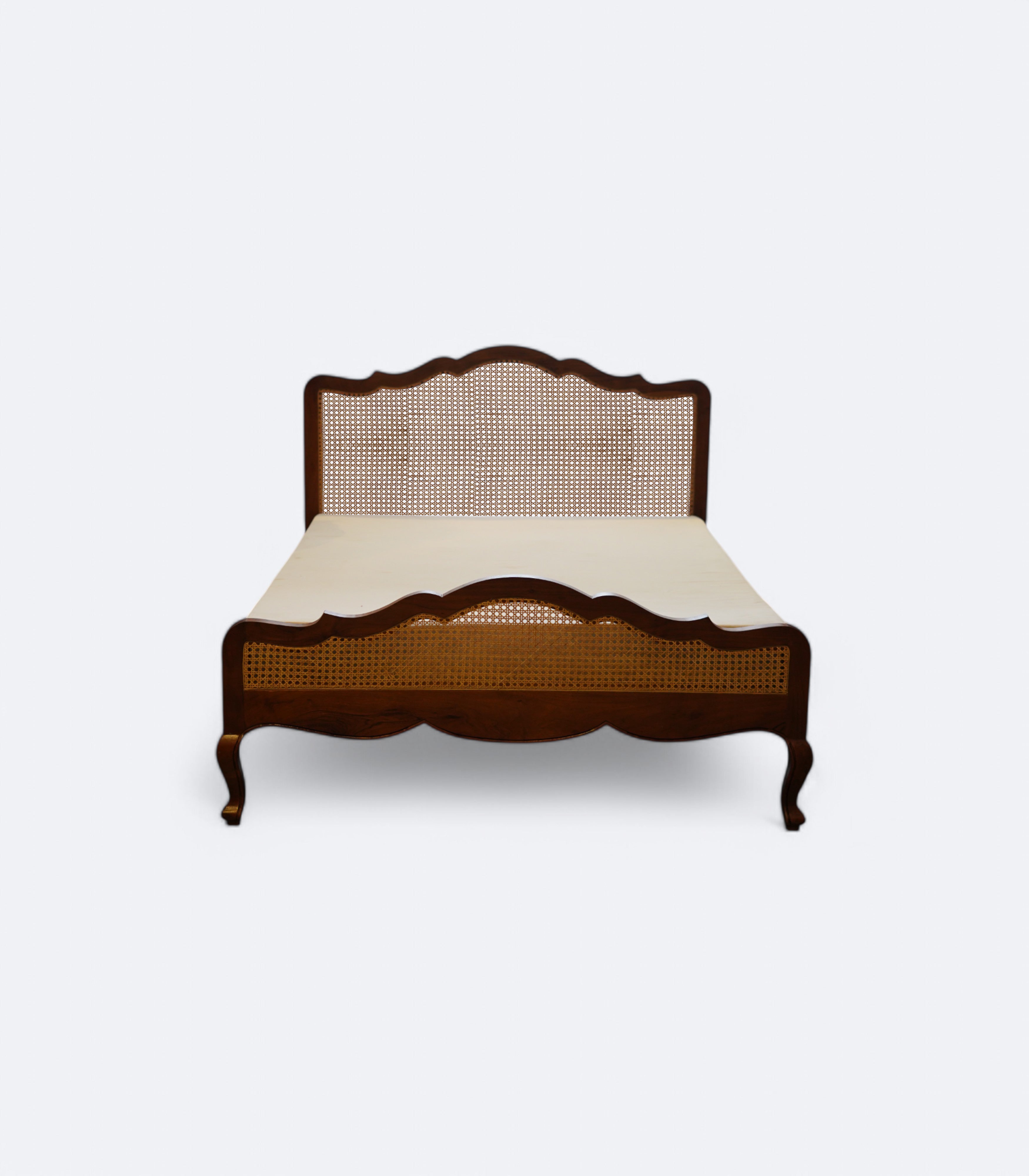 Rattan King Bed in Acacia Wood