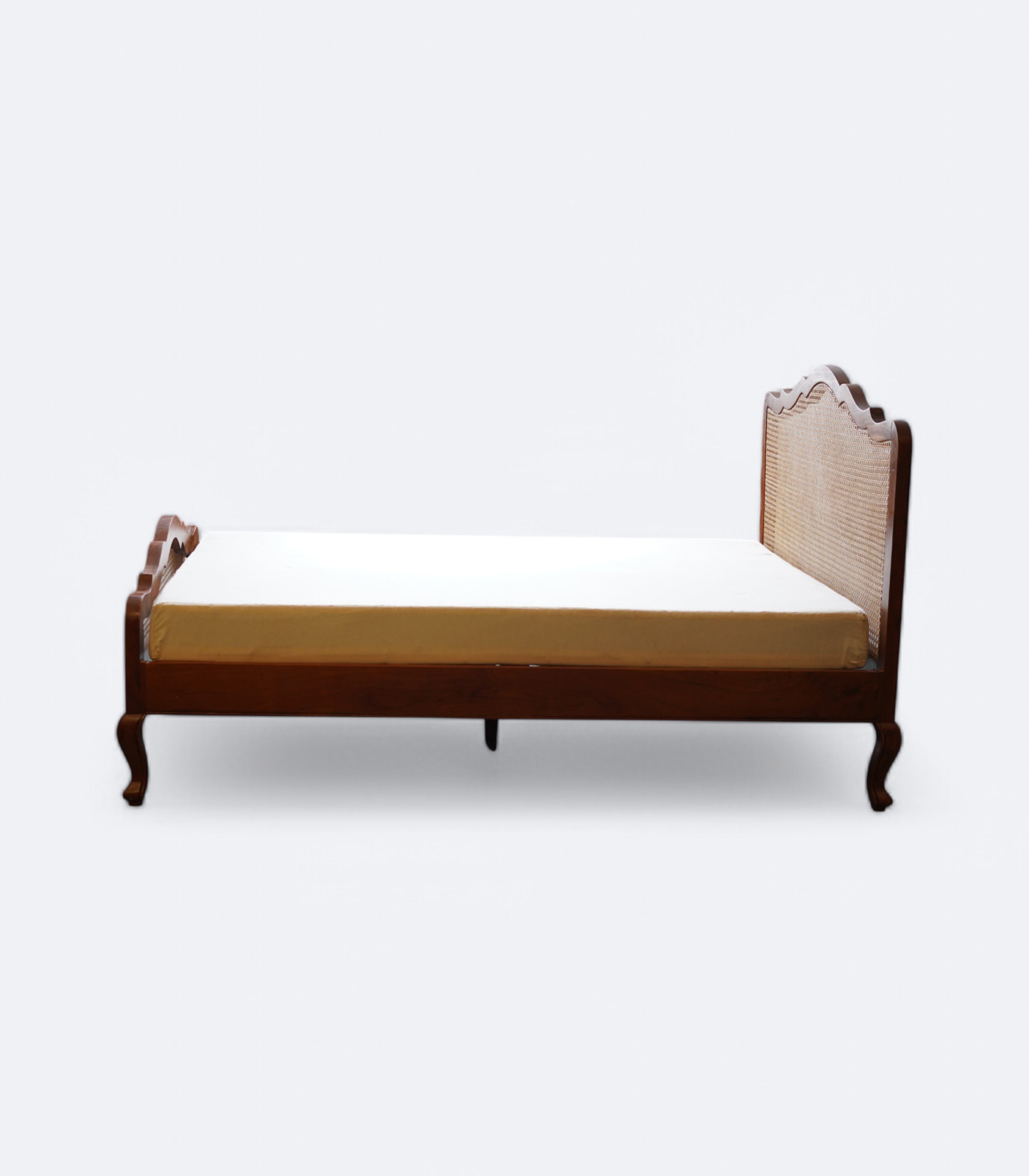 Rattan King Bed in Acacia Wood