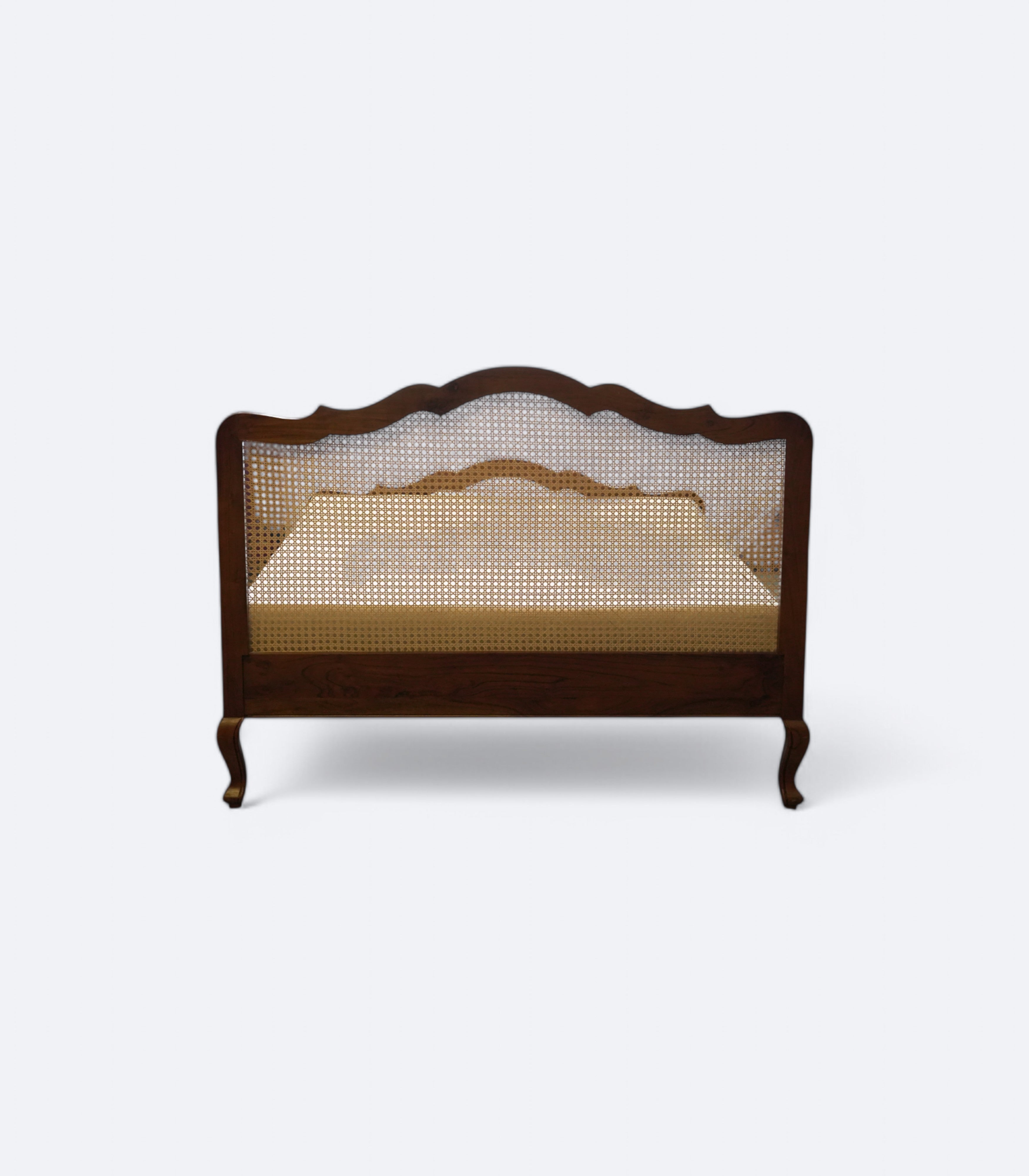 Rattan King Bed in Acacia Wood