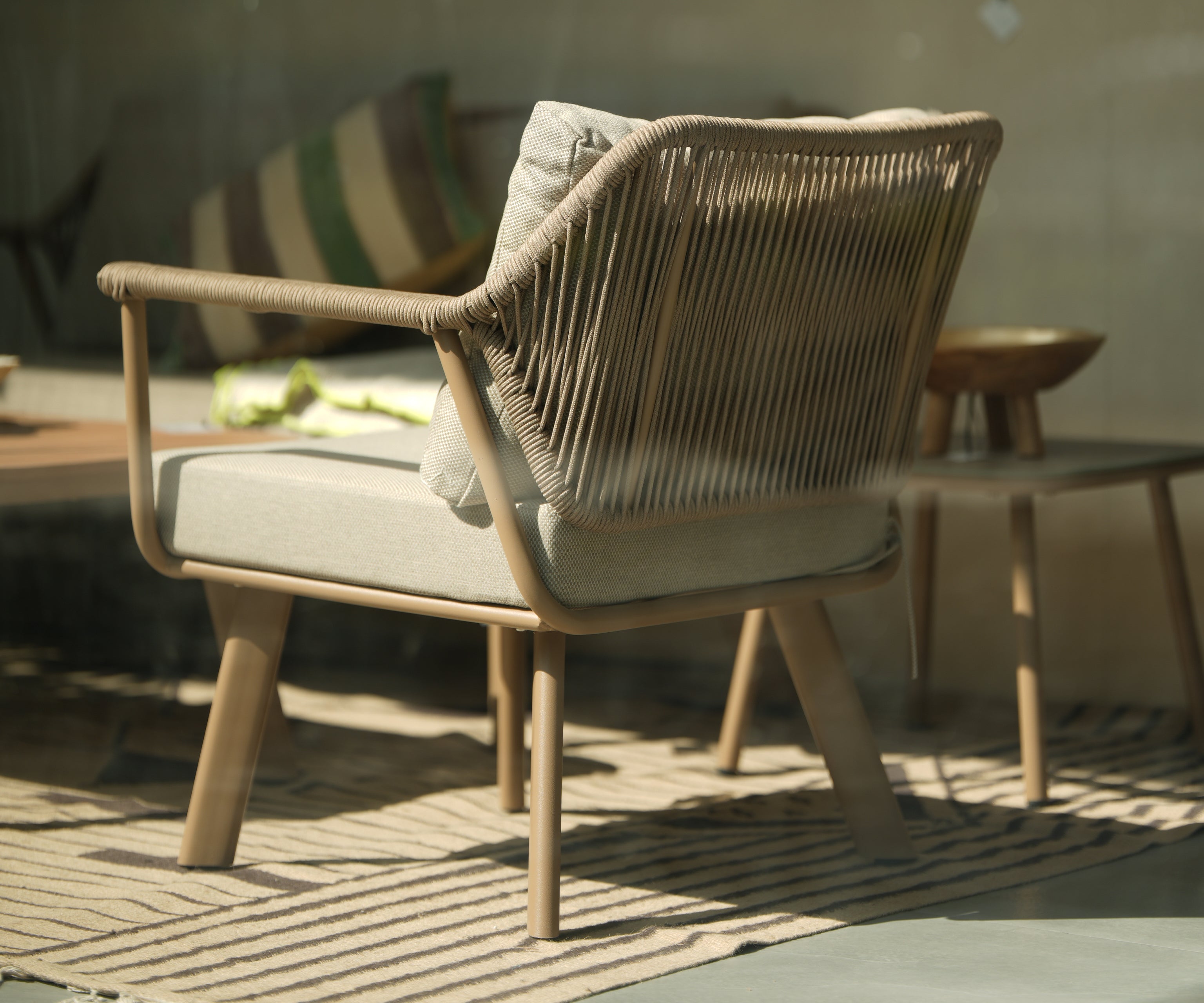 Savannah Brown Metal Outdoor Armchair