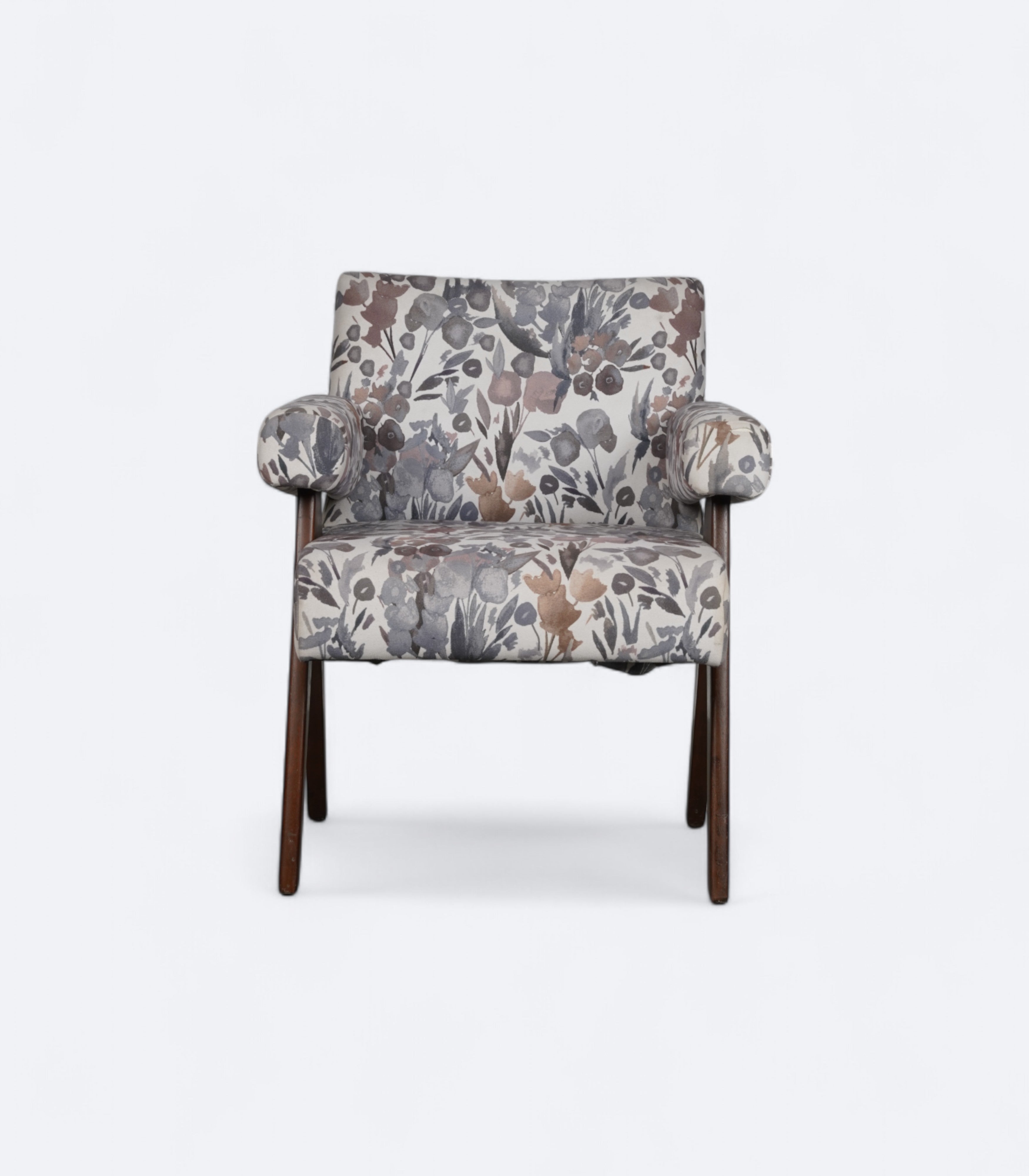 Mid-Century Armchair with Velvet Upholstery