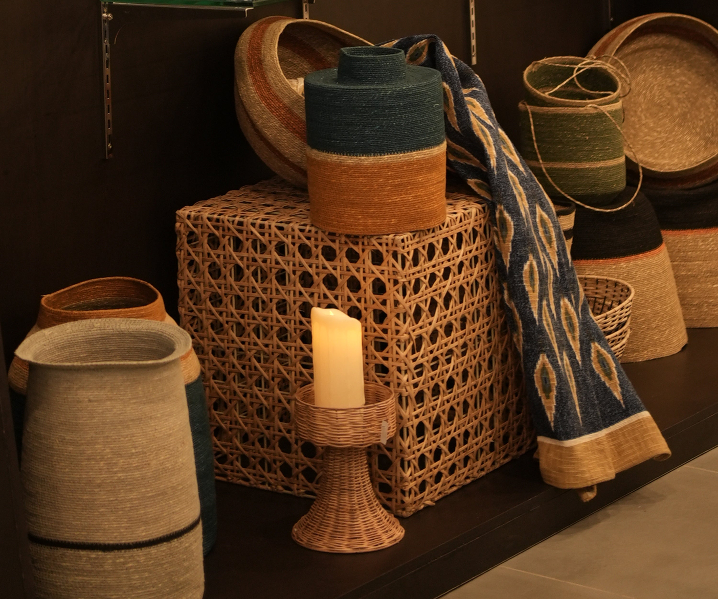 The Woven cane side table