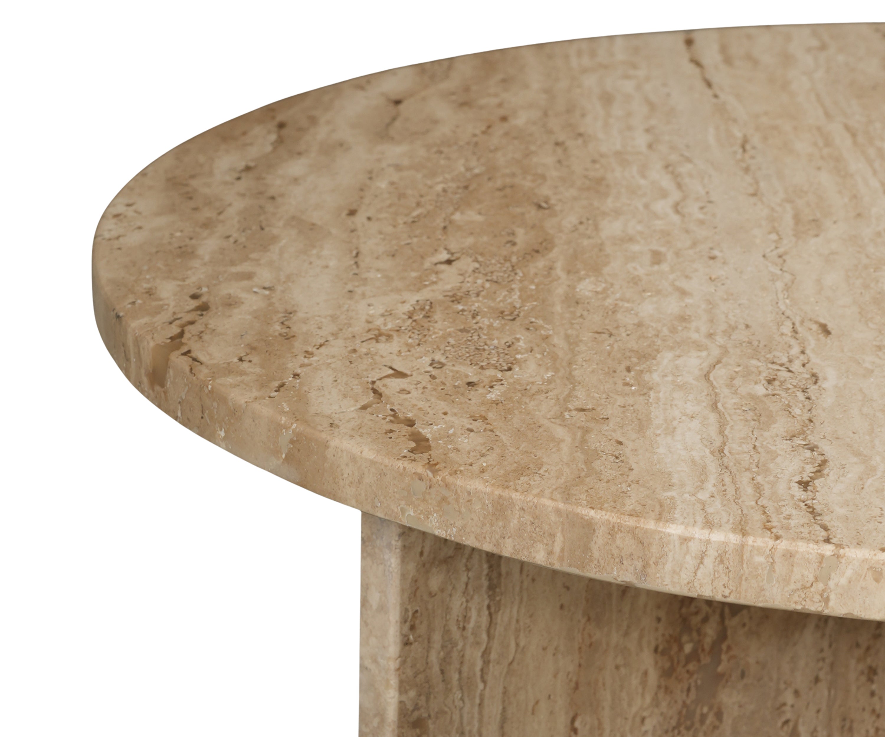 Modern Travertine Cross-Legged Side Table