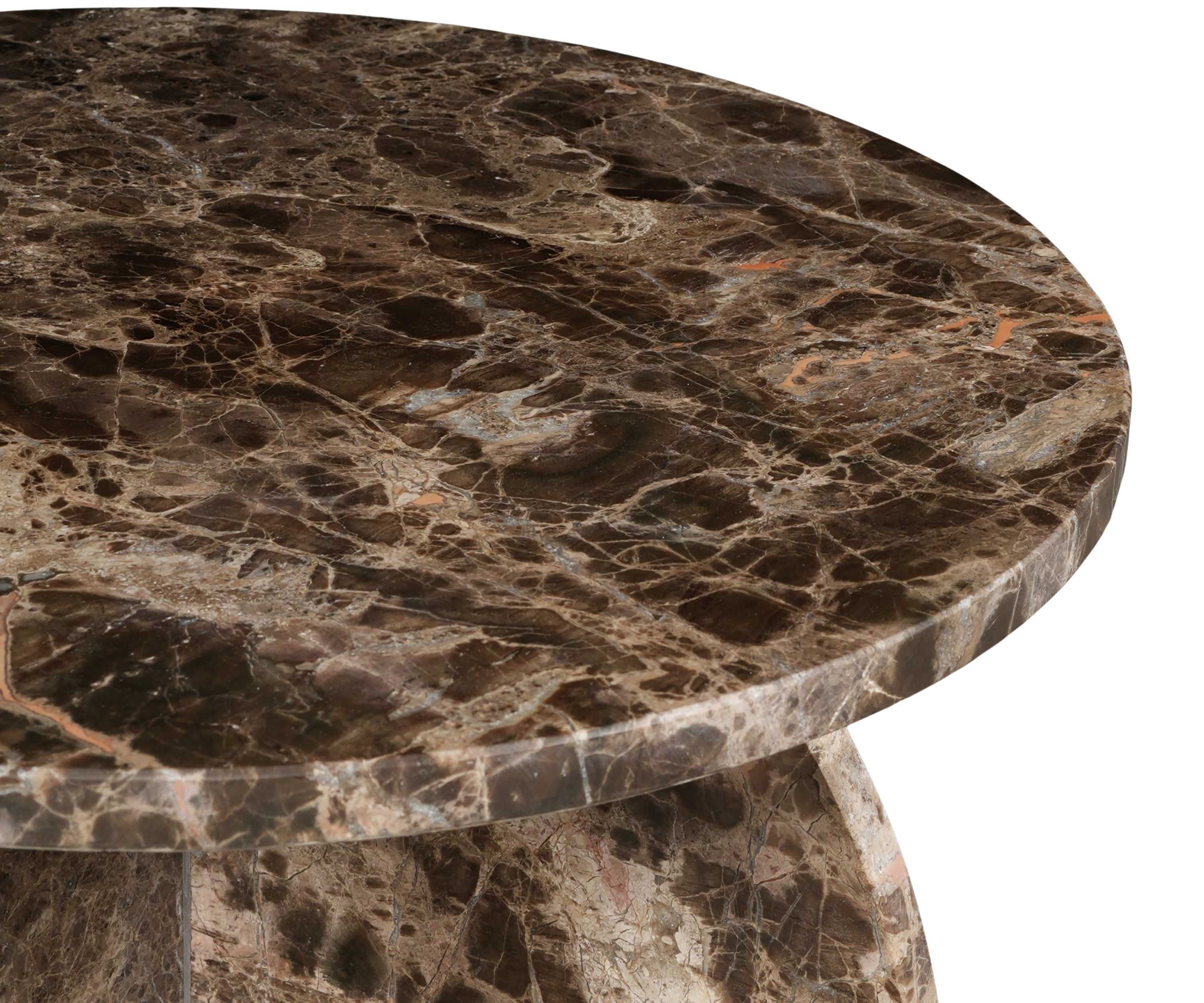 Arched Pedestal Dark Marble Accent Table
