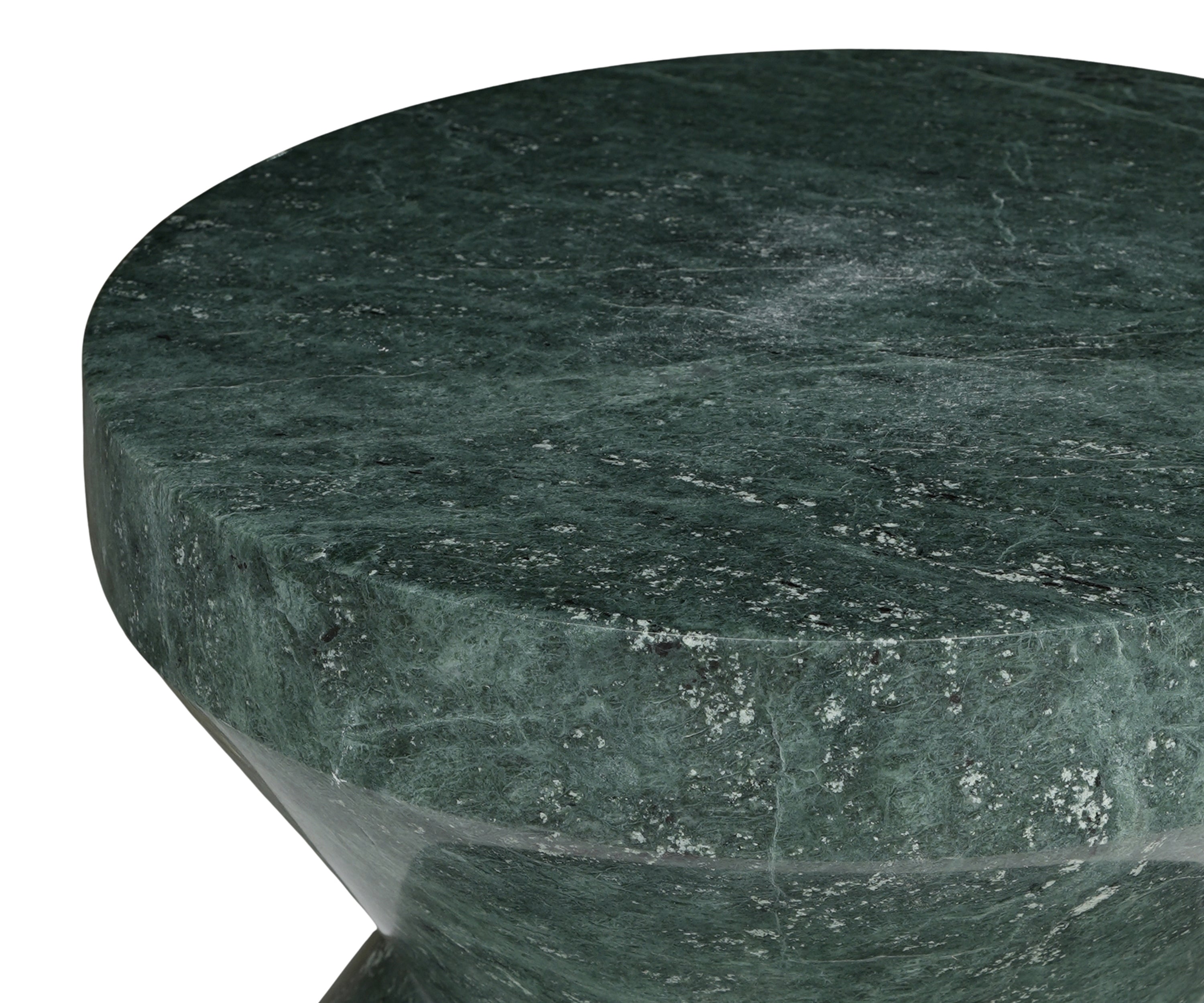 Geometric Green Marble Accent Table