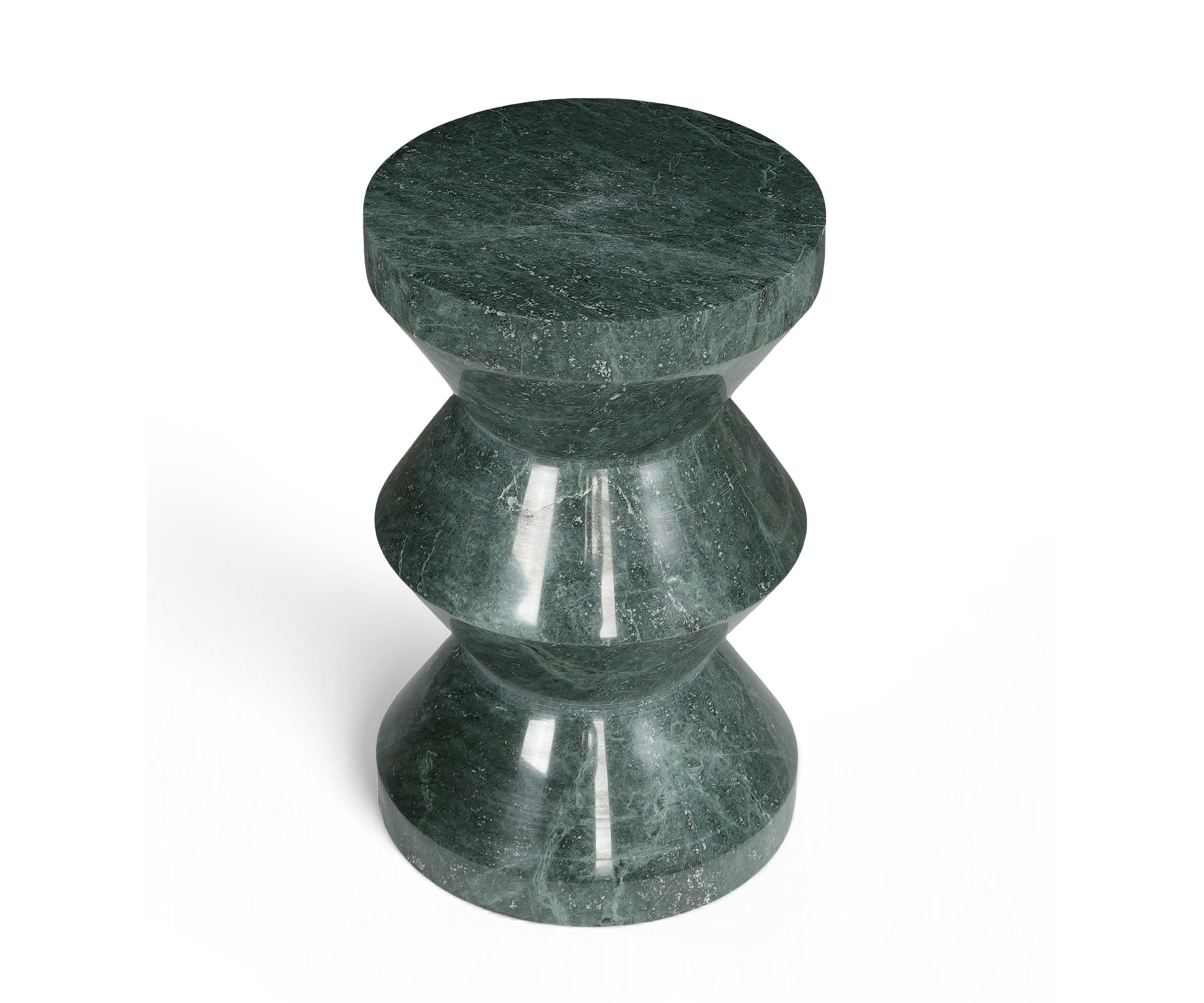 Geometric Green Marble Accent Table
