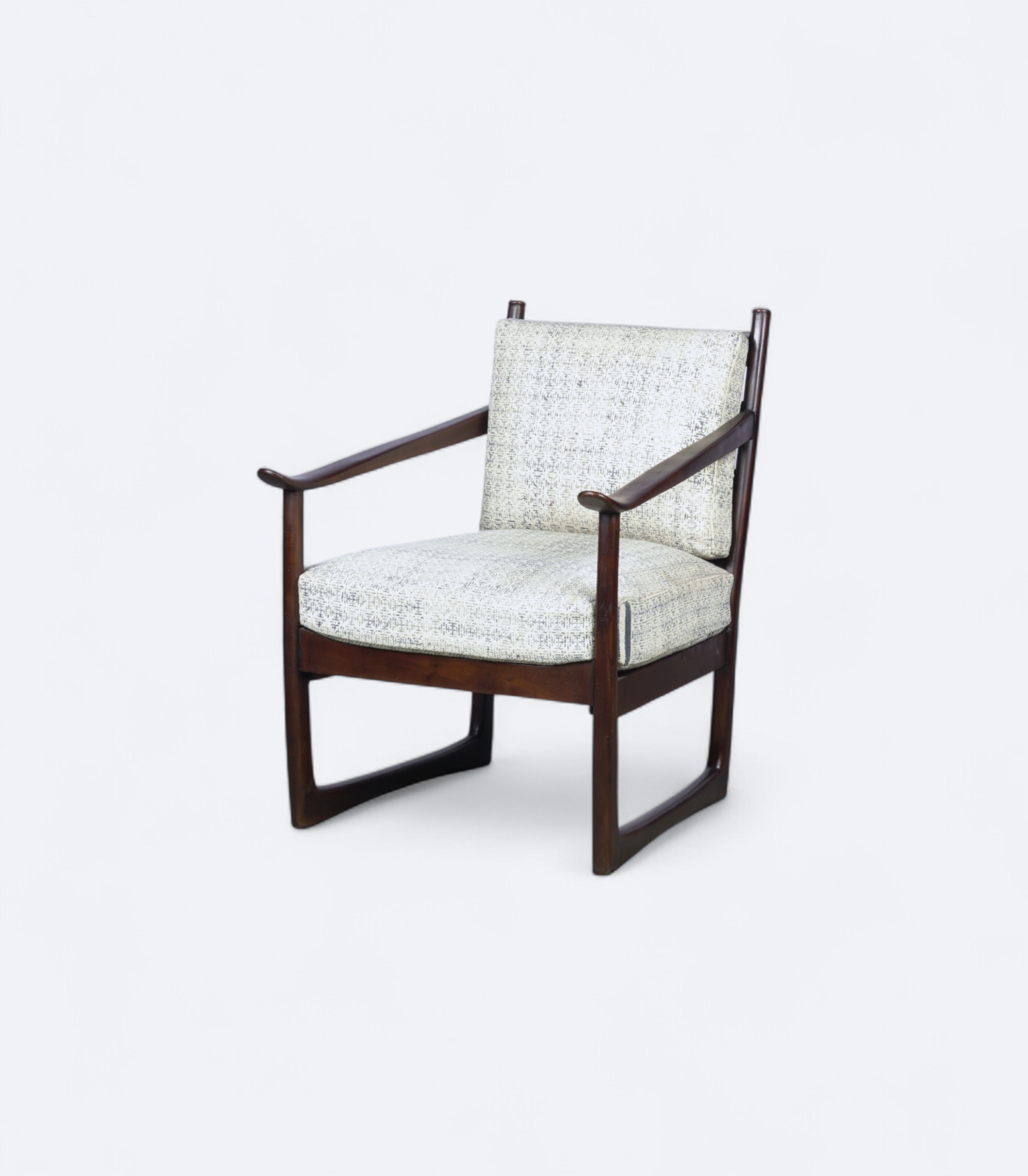 Vintage-Style Wooden Armchair with Cushion
