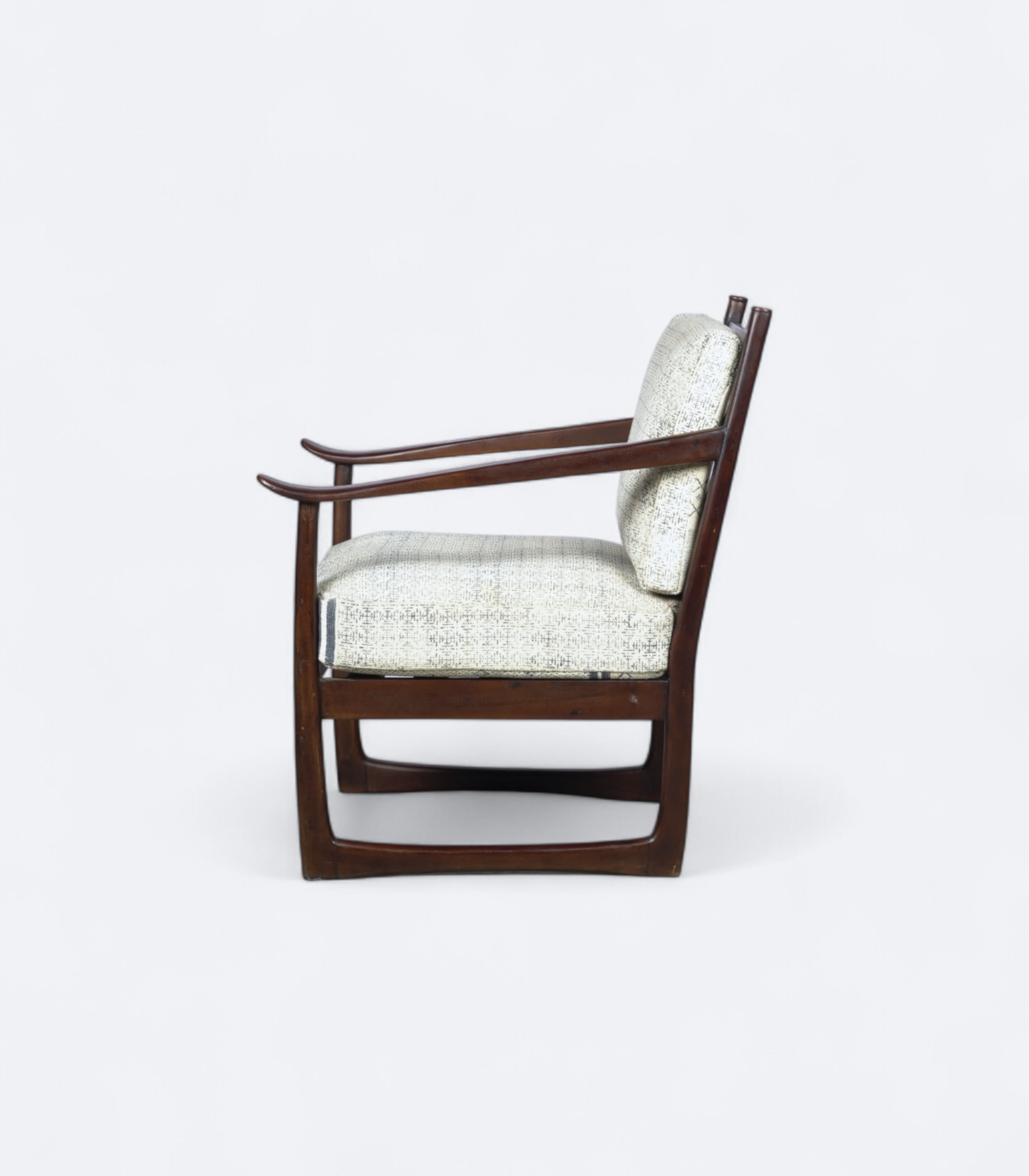 Vintage-Style Wooden Armchair with Cushion