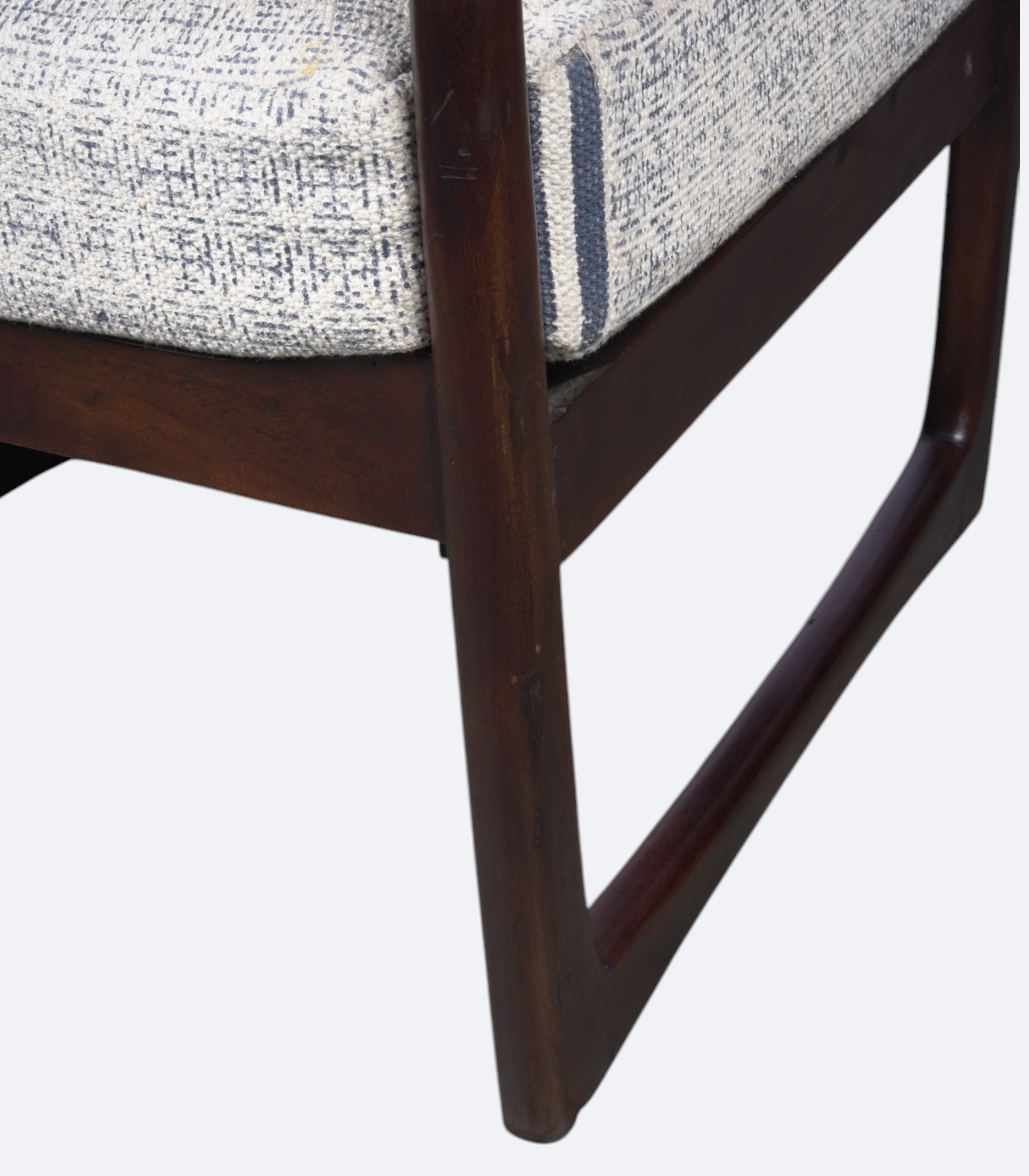 Vintage-Style Wooden Armchair with Cushion