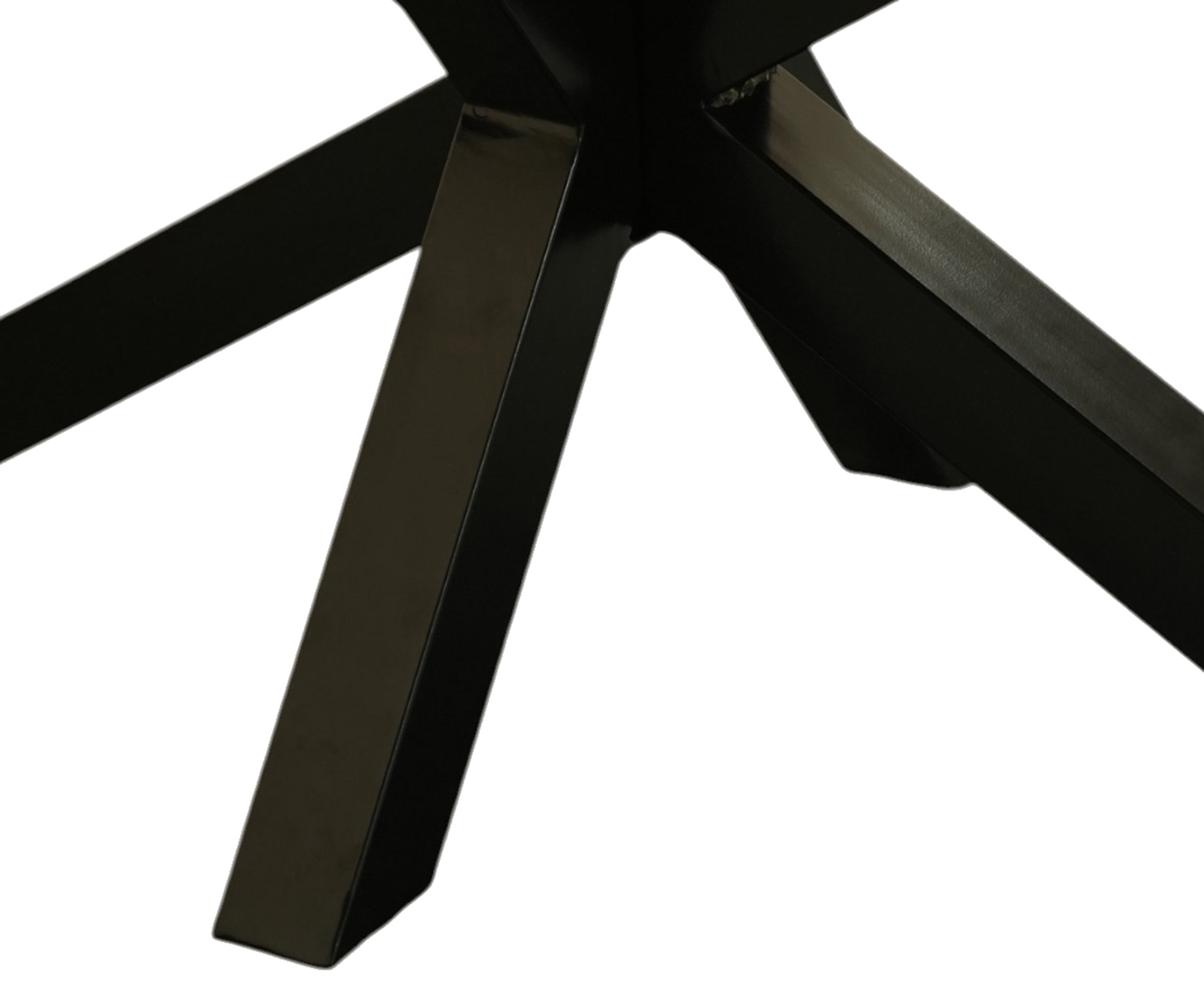 Walnut Finish Dining Table with Cross Iron Base